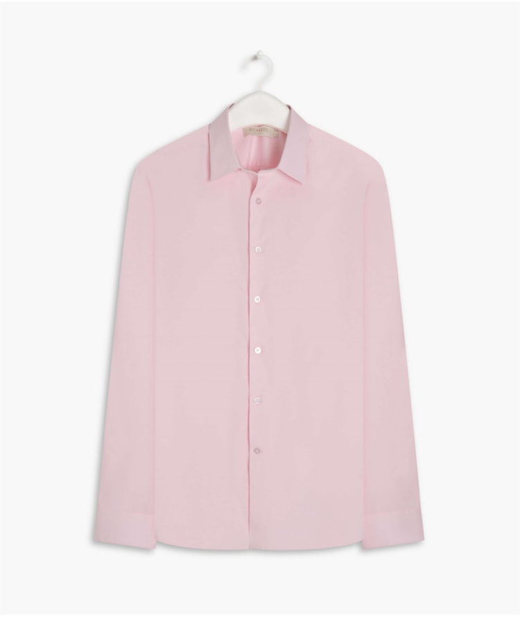 Camisa Tricoline Lycra Ml Rosa