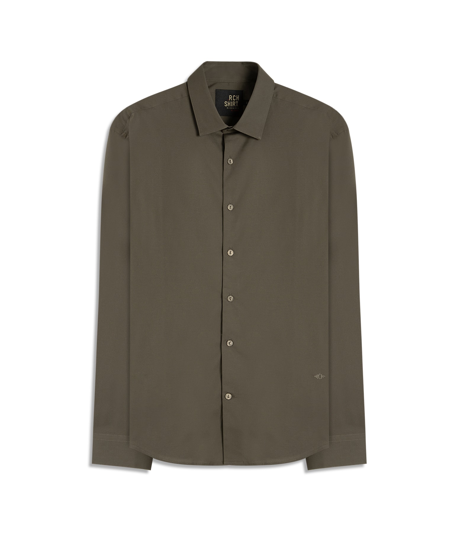 Camisa Tricoline Lycra Ml Tabaco