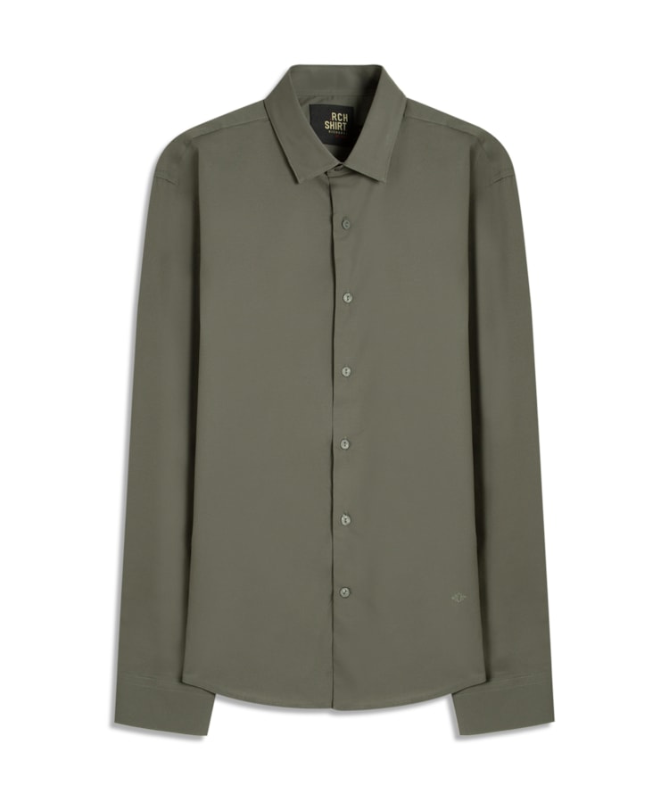 Camisa Tricoline Lycra Verde Army