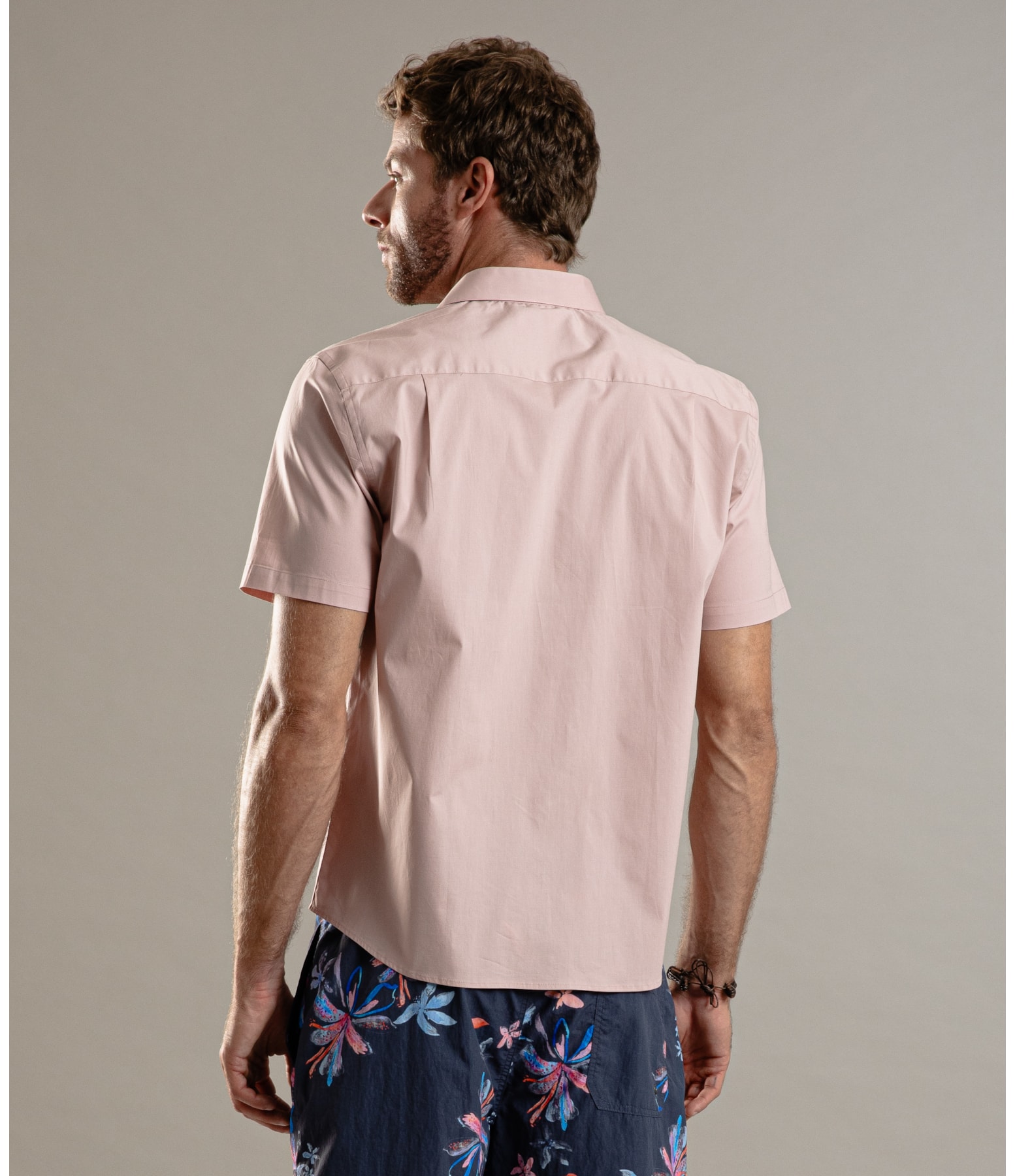 Camisa Tricoline Mc Rosa Velho