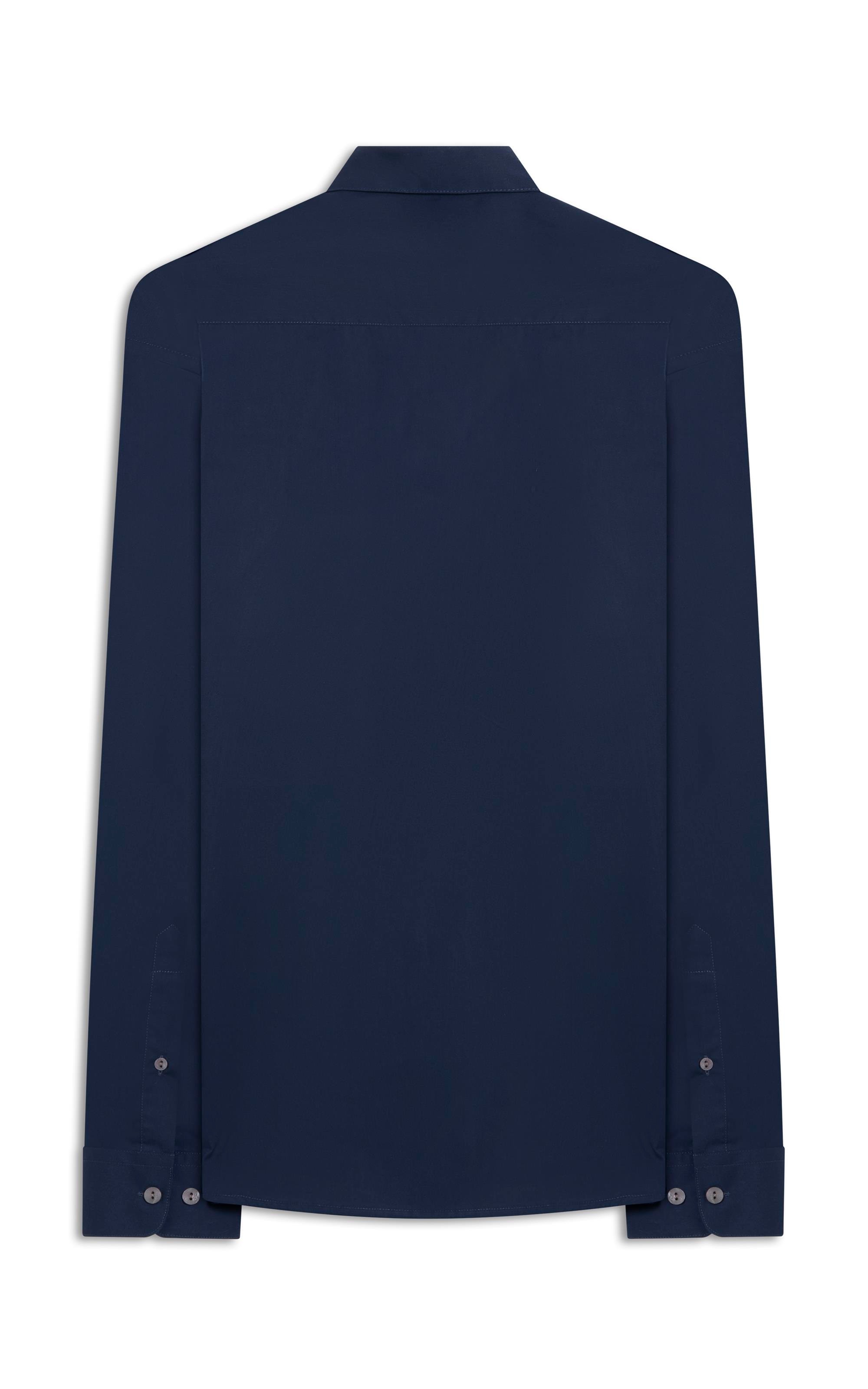 Camisa Tricoline Ml Dark Navy