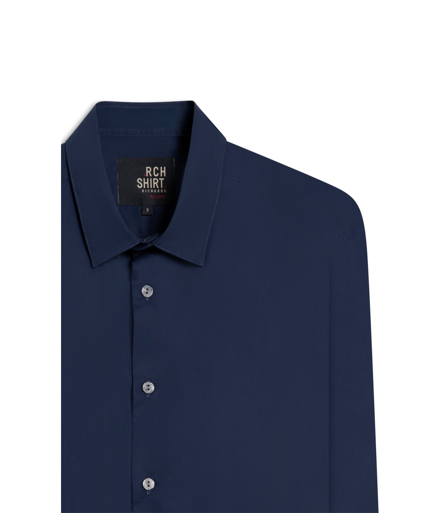 Camisa Tricoline Ml Dark Navy