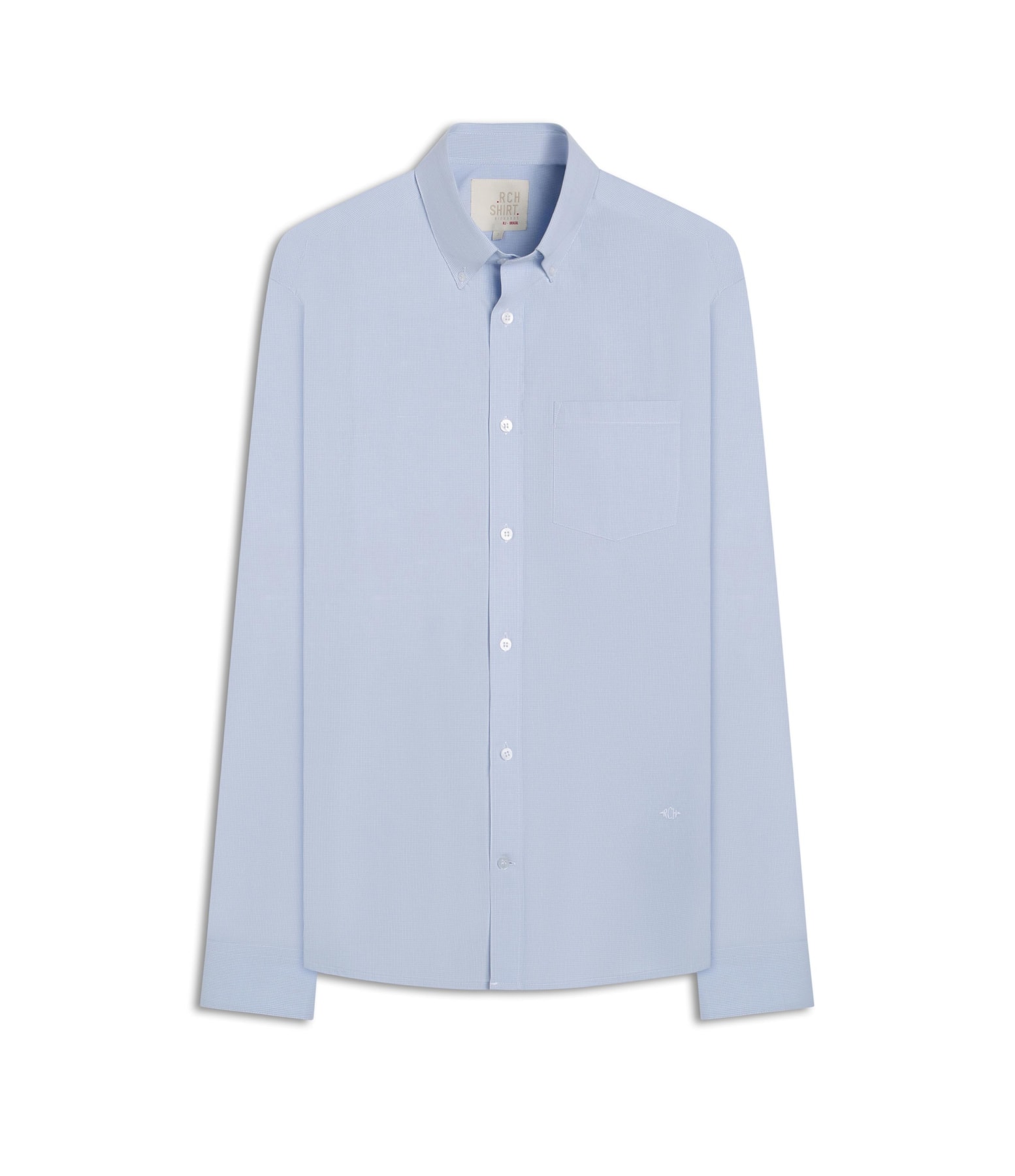 Camisa Tricoline Ricardo Ml Azul Claro