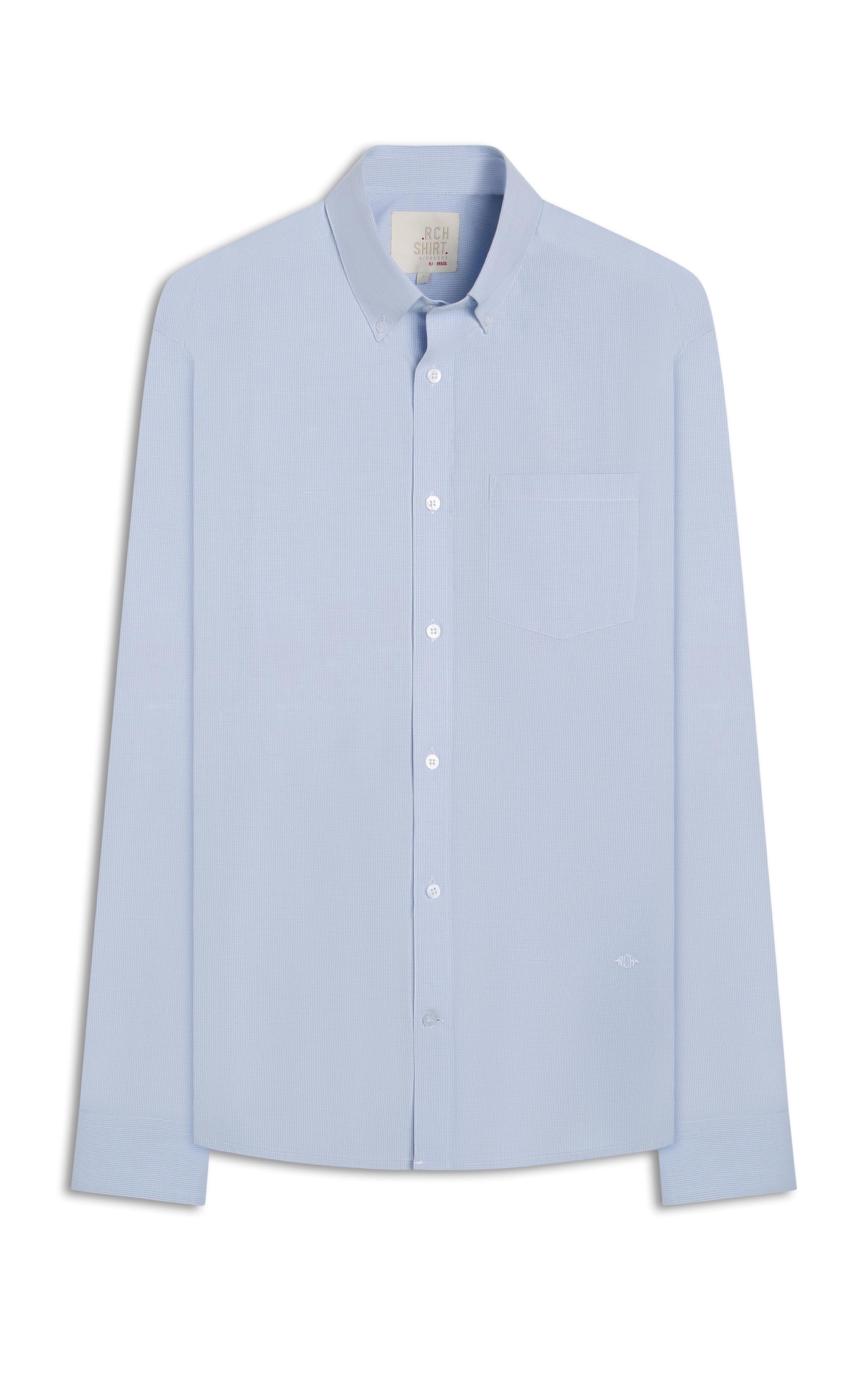 Camisa Tricoline Ricardo Ml Azul Claro