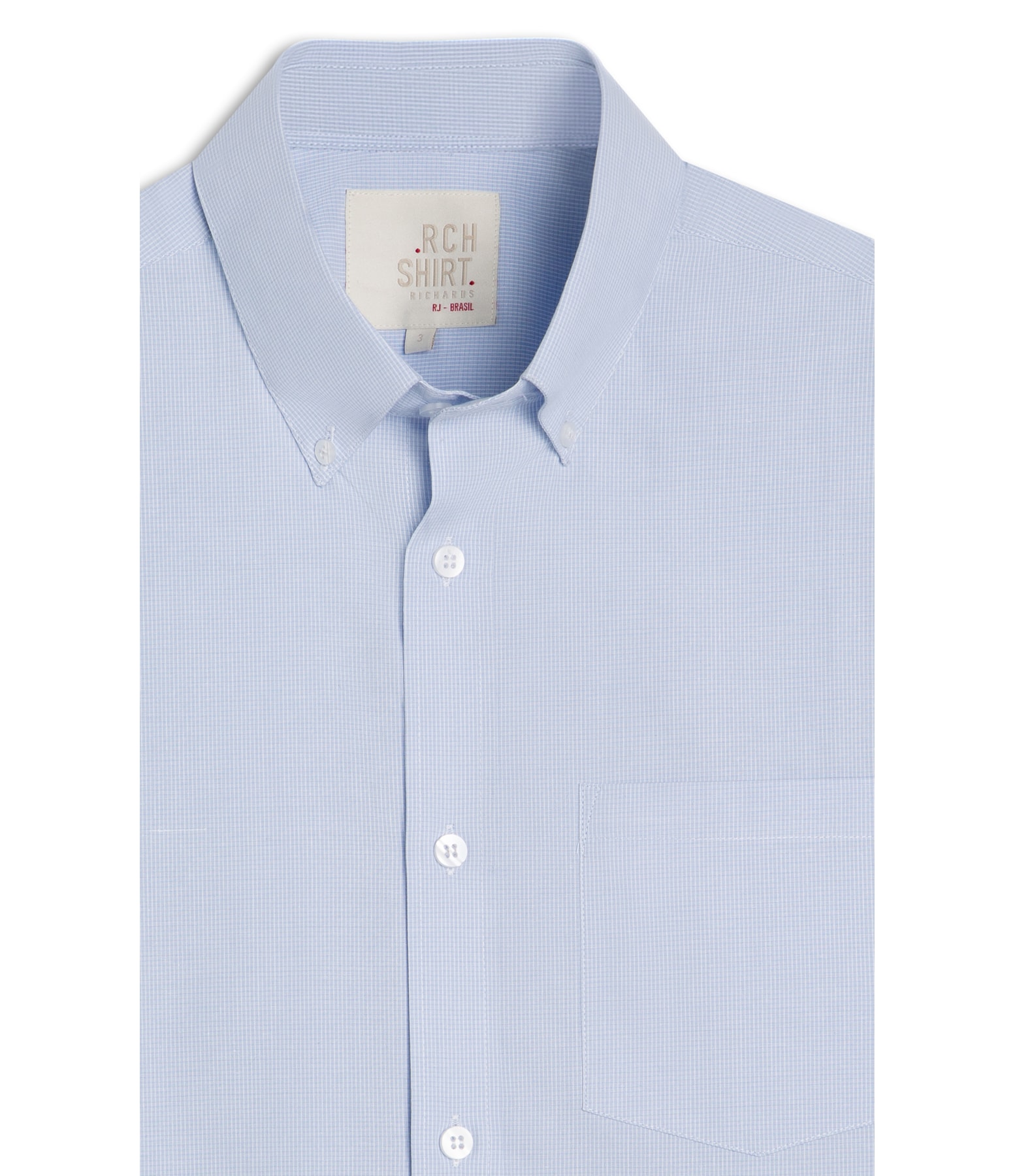 Camisa Tricoline Ricardo Ml Azul Claro