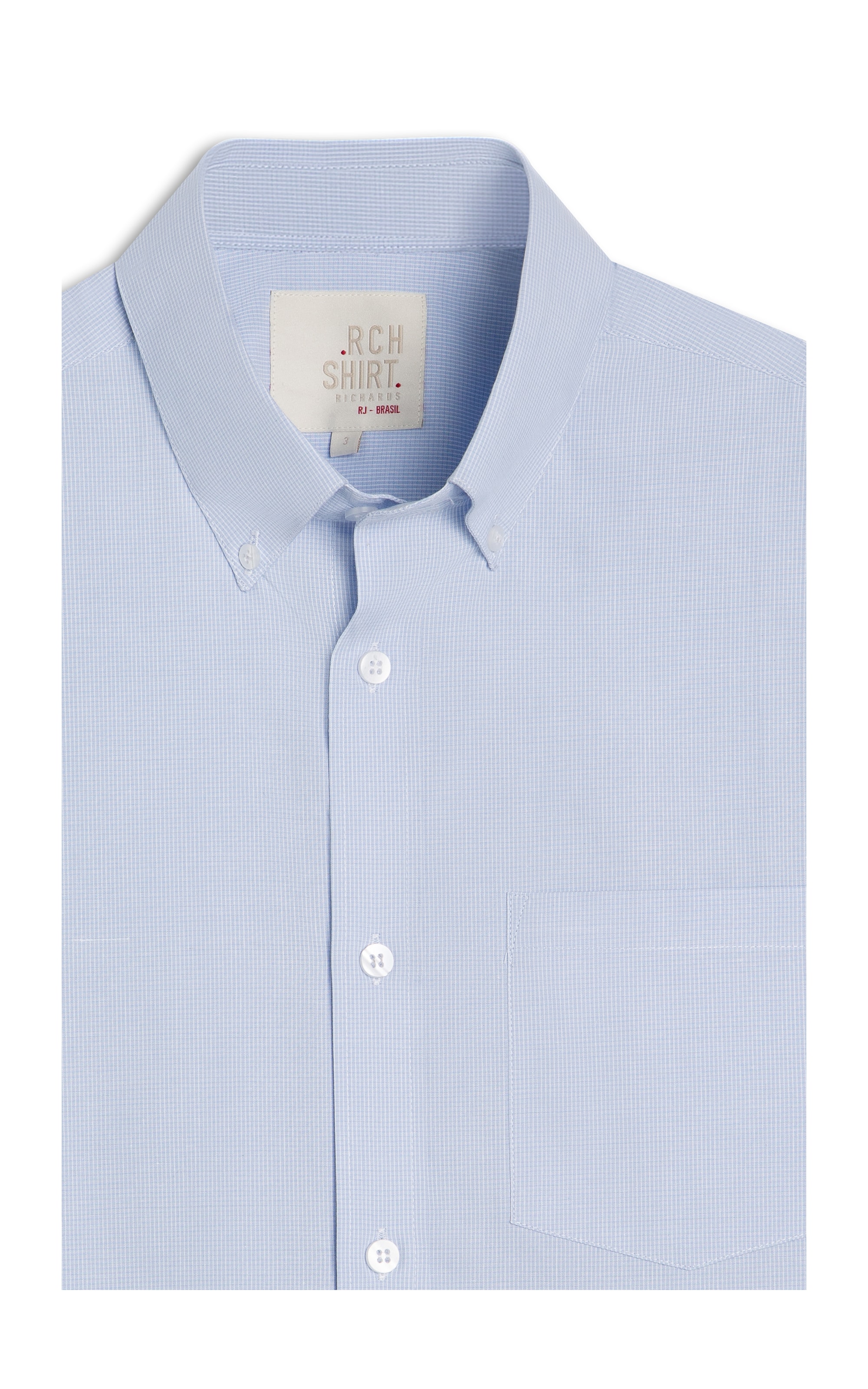 Camisa Tricoline Ricardo Ml Azul Claro