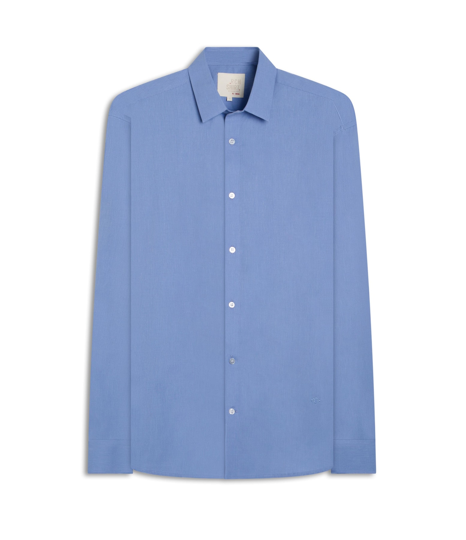 Camisa Tricoline Silvio Ml Azul Pervante