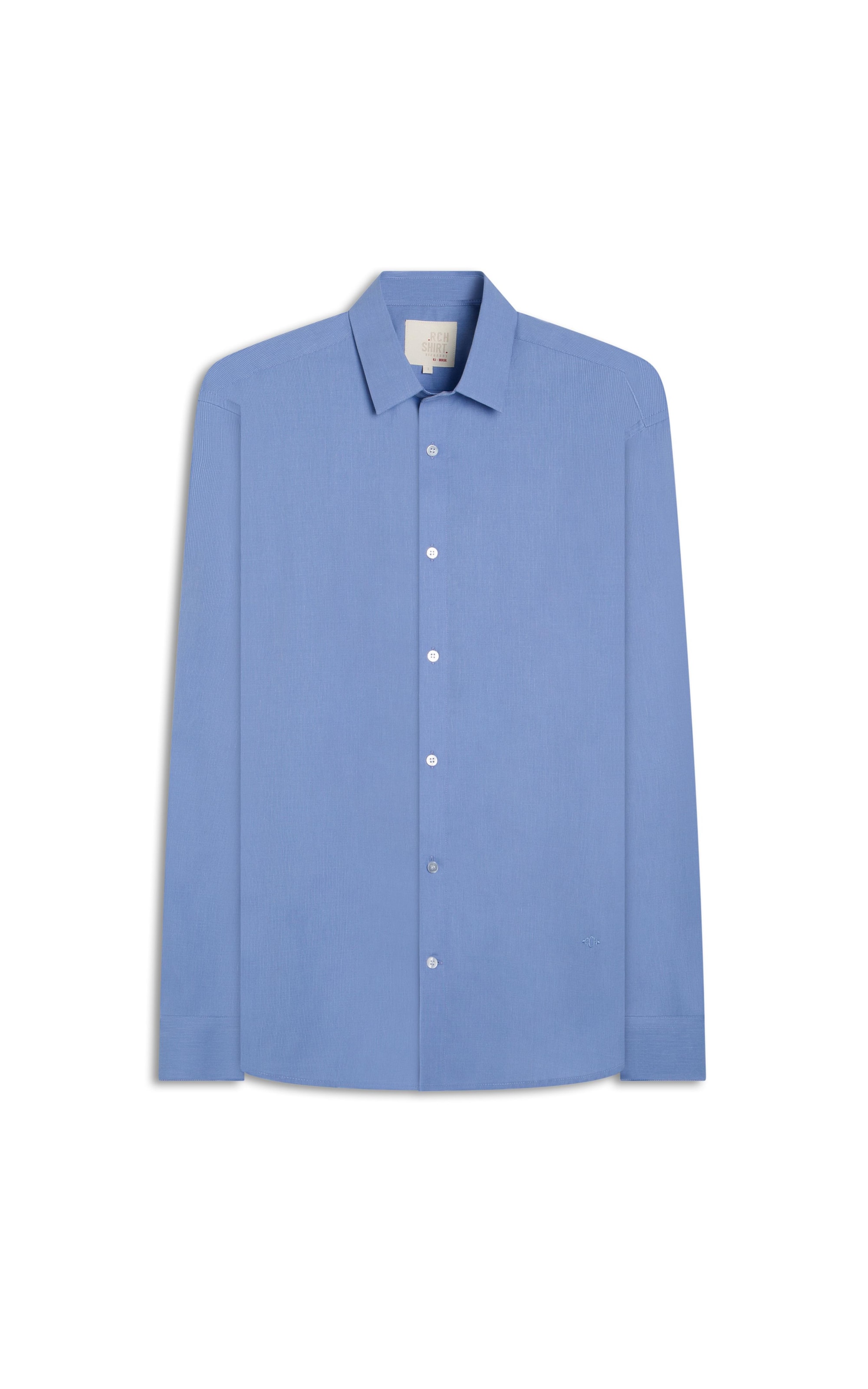 Camisa Tricoline Silvio Ml Azul Pervante