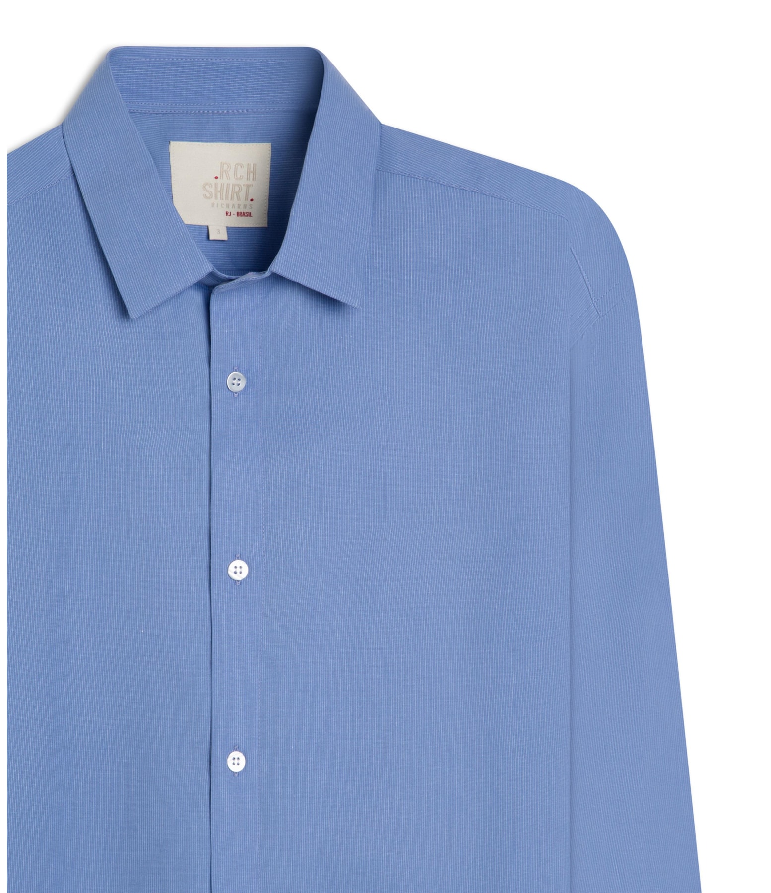 Camisa Tricoline Silvio Ml Azul Pervante