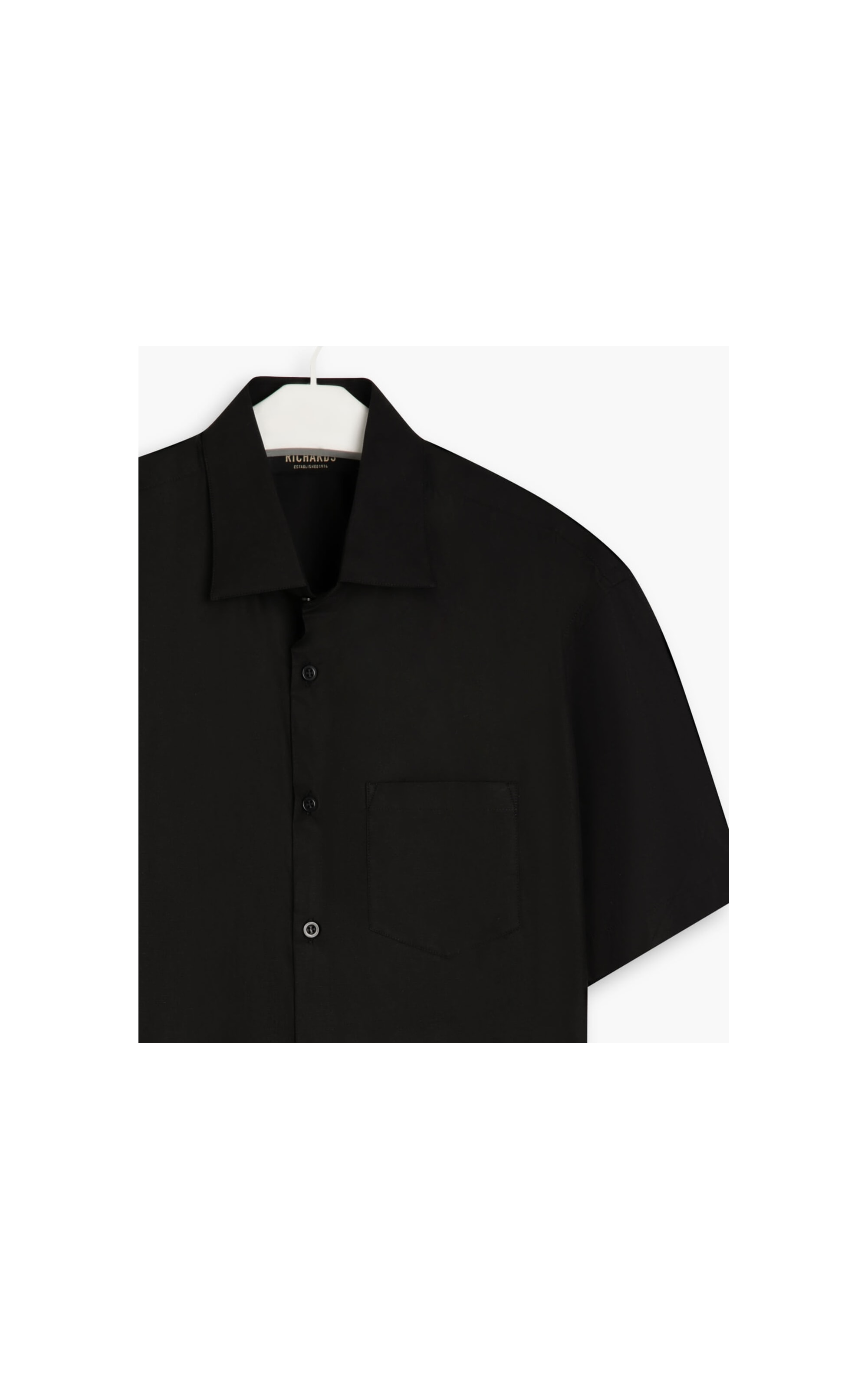Camisa Tricoline Stretch Mc Preto