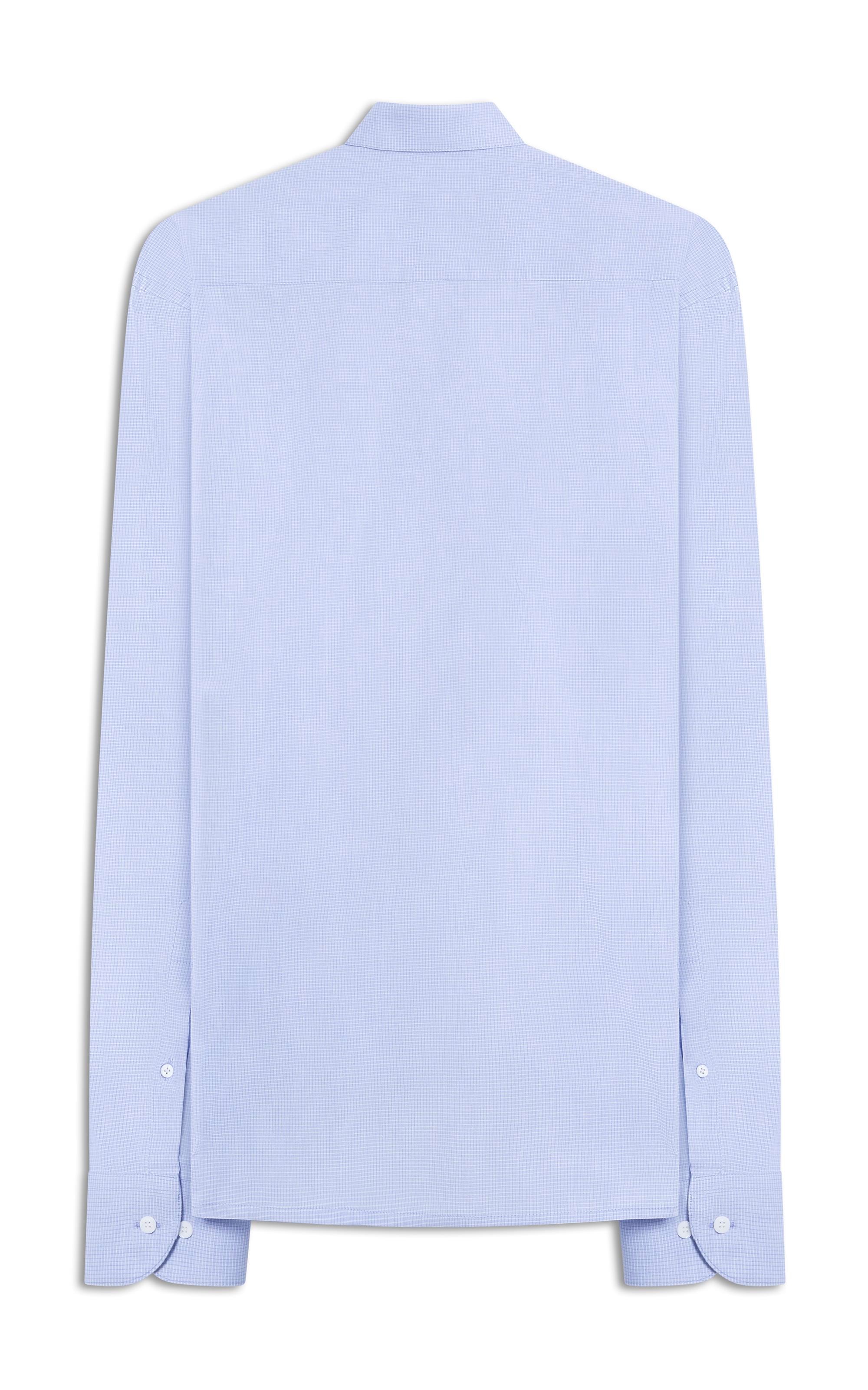 Camisa Tricoline Xadrez Fausto Ml Azul Bic