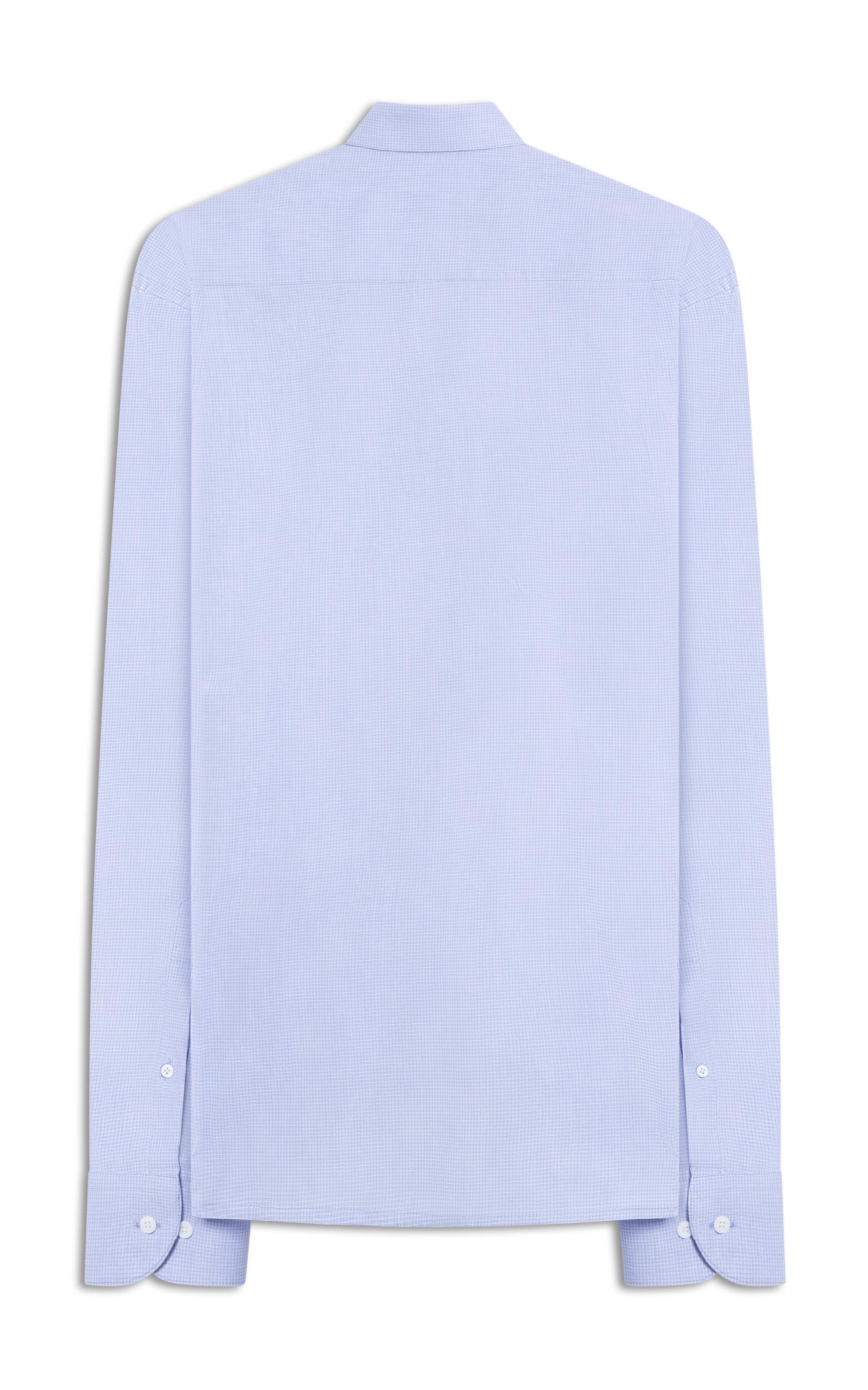 Camisa Tricoline Xadrez Fausto Ml Azul Bic