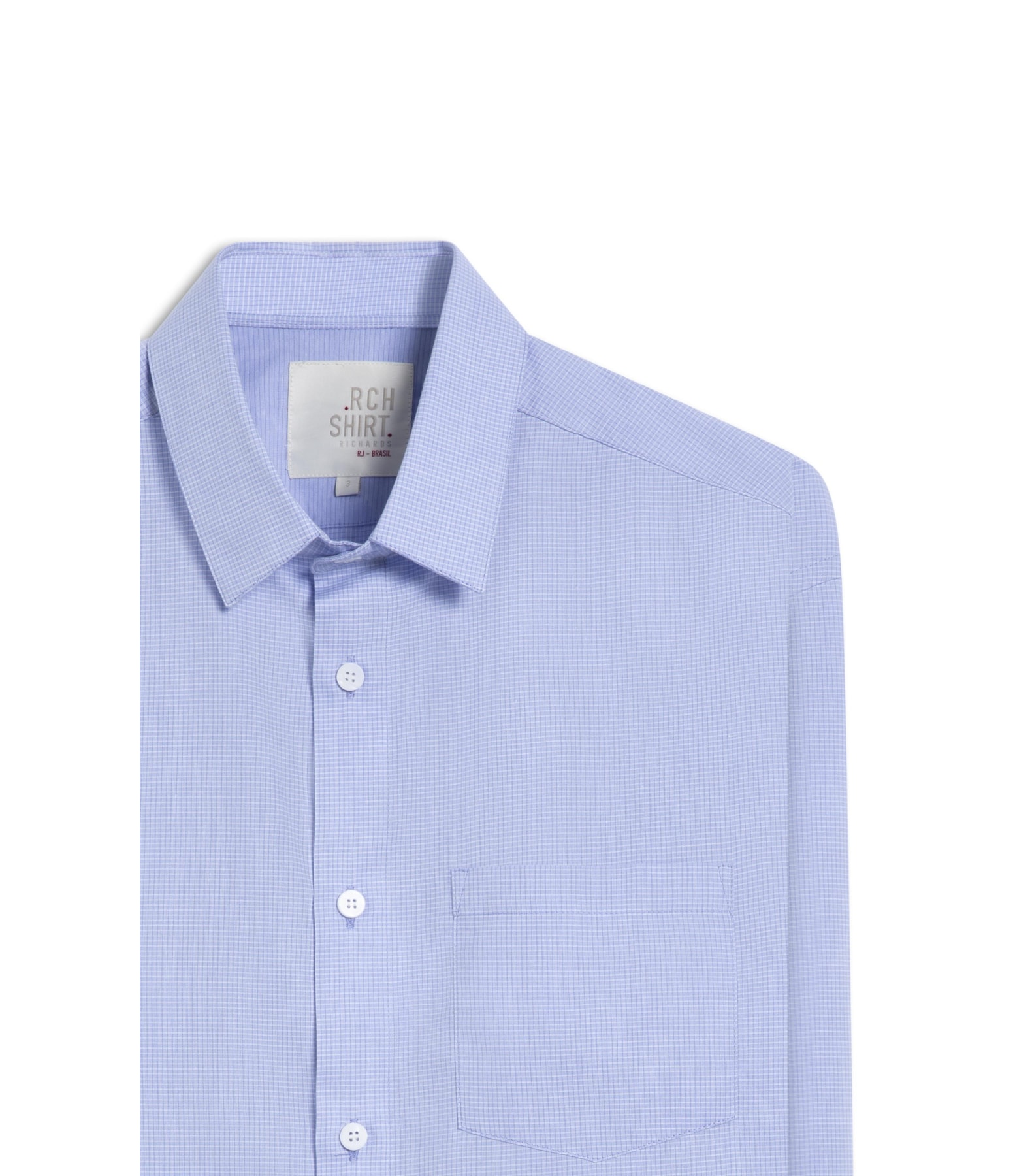 Camisa Tricoline Xadrez Fausto Ml Azul Bic