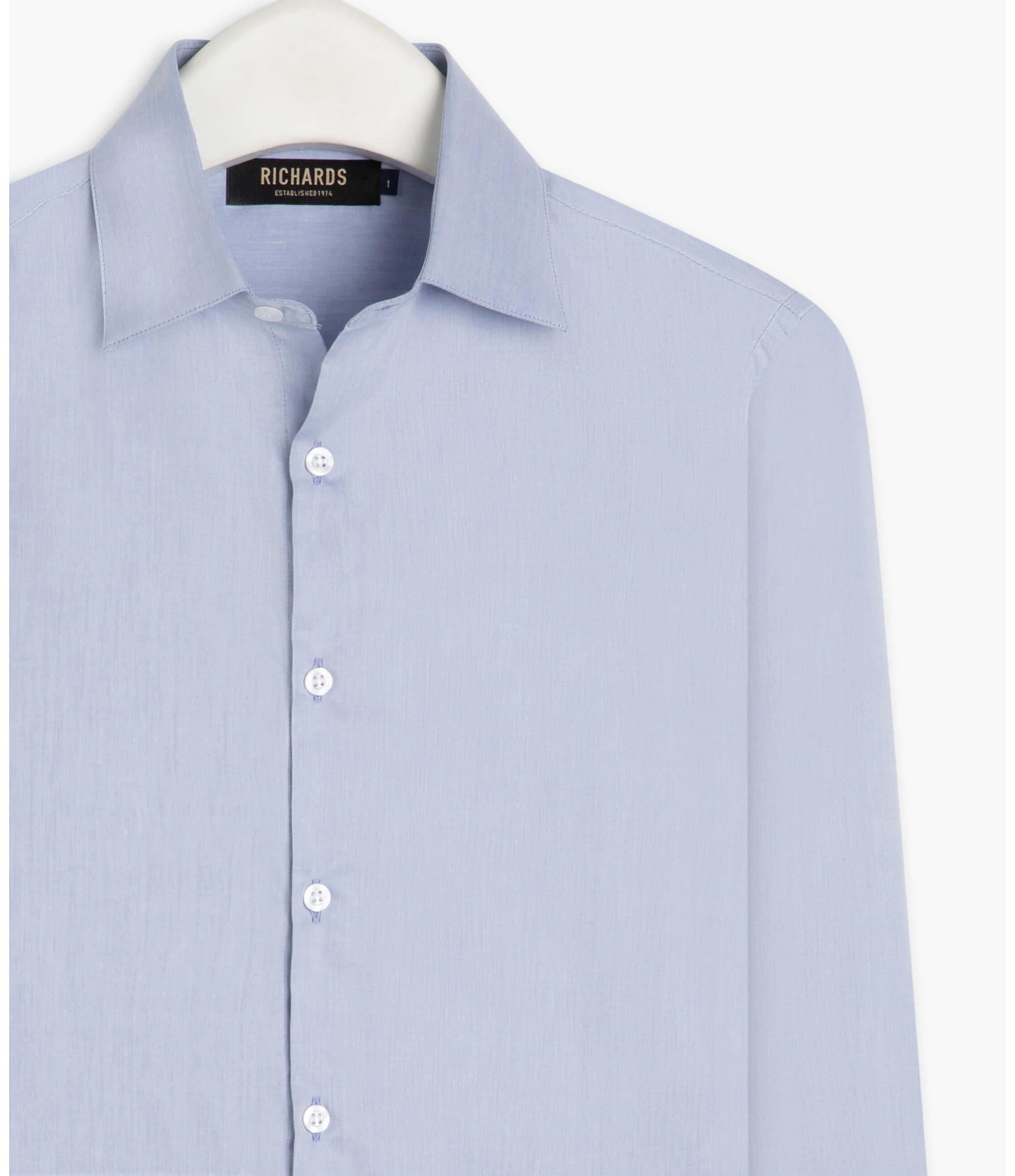 Camisa Twill Ml Azul Claro