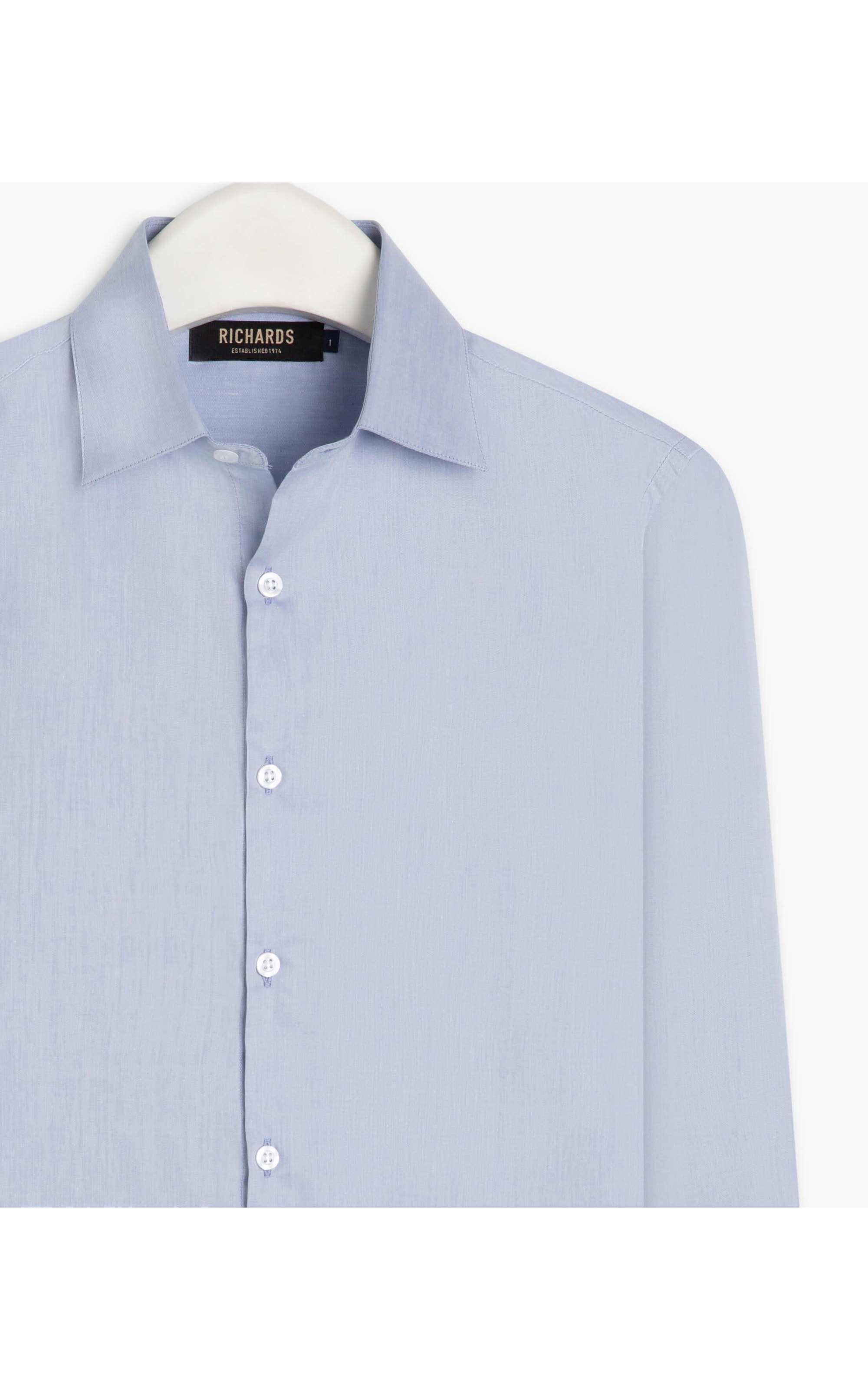 Camisa Twill Ml Azul Claro