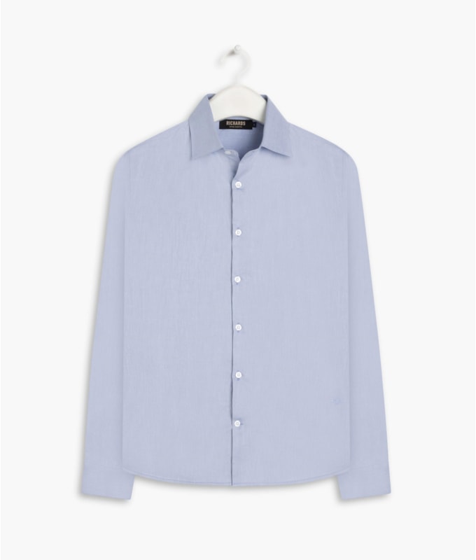 Camisa Twill Ml Azul Claro
