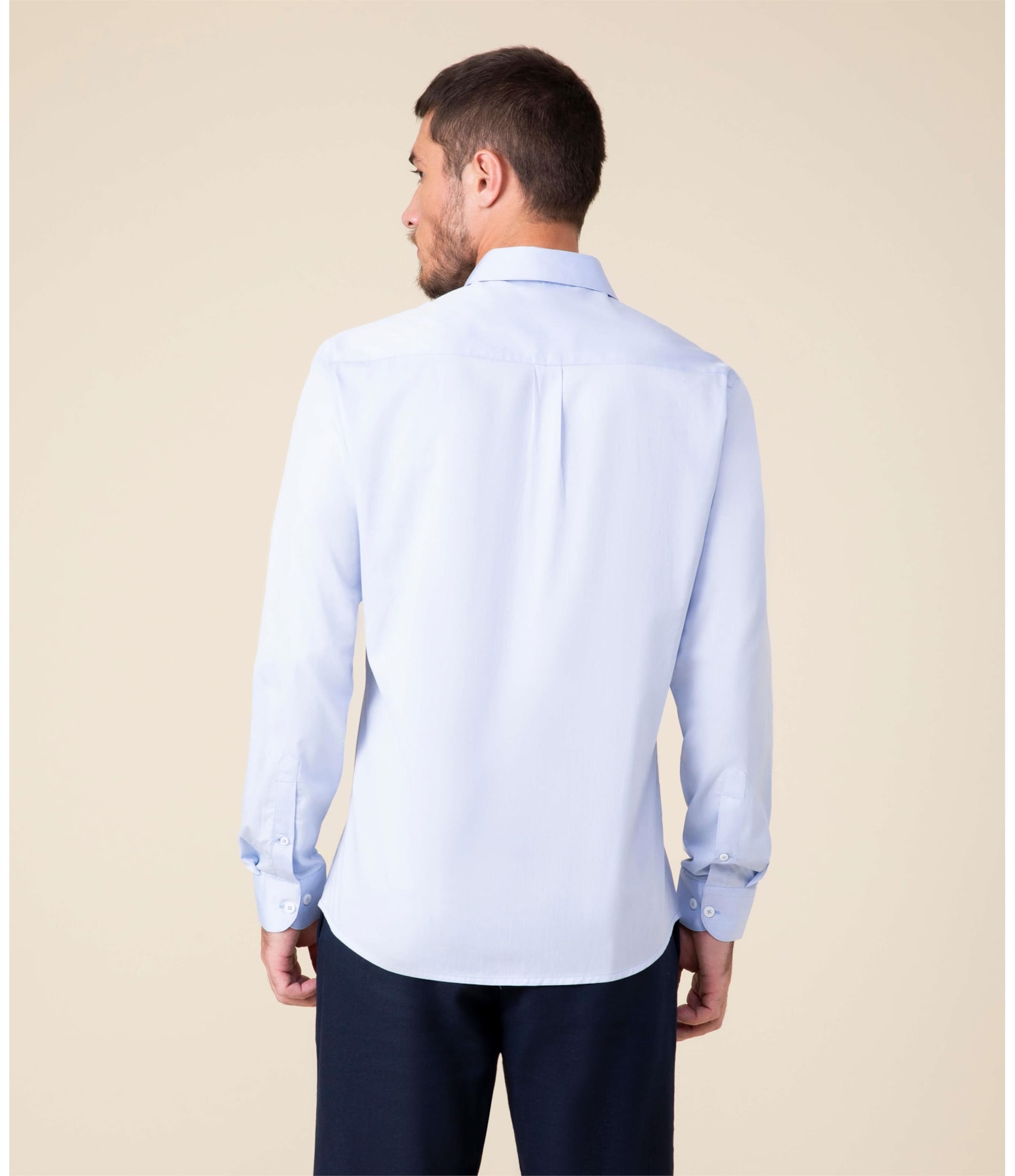 Camisa Twill Ml Azul Claro