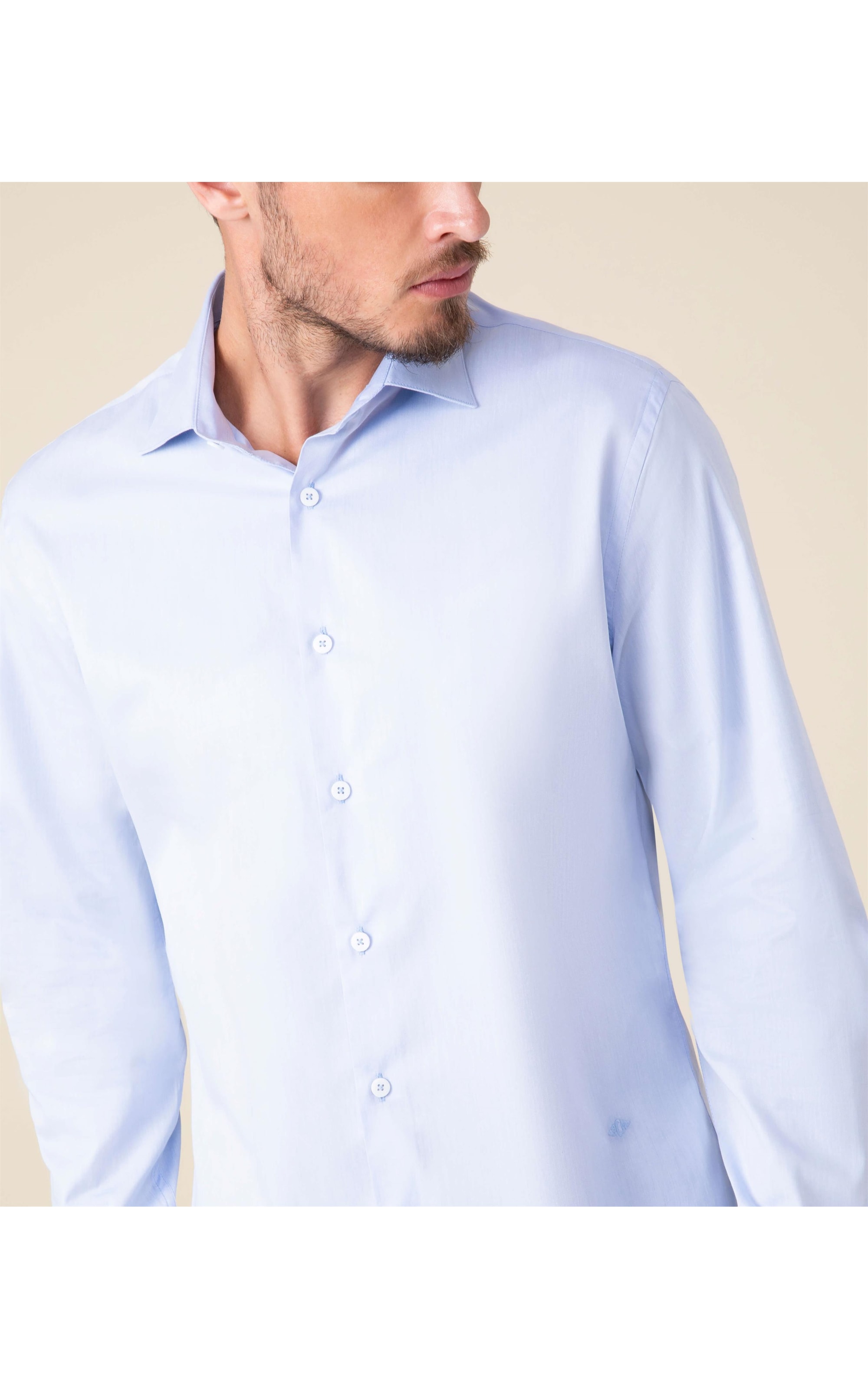 Camisa Twill Ml Azul Claro