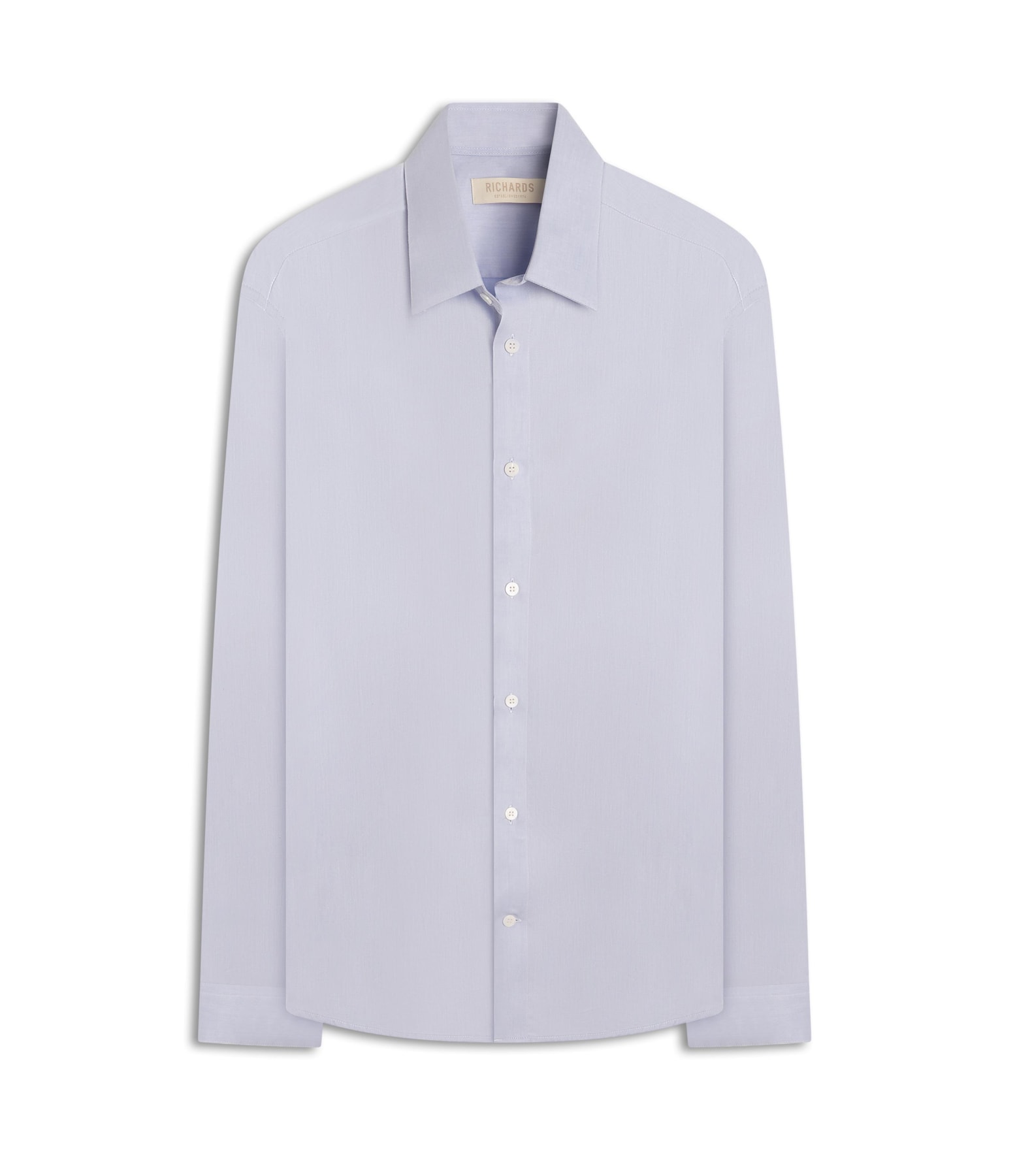 Camisa Twill Ml Azul Medio