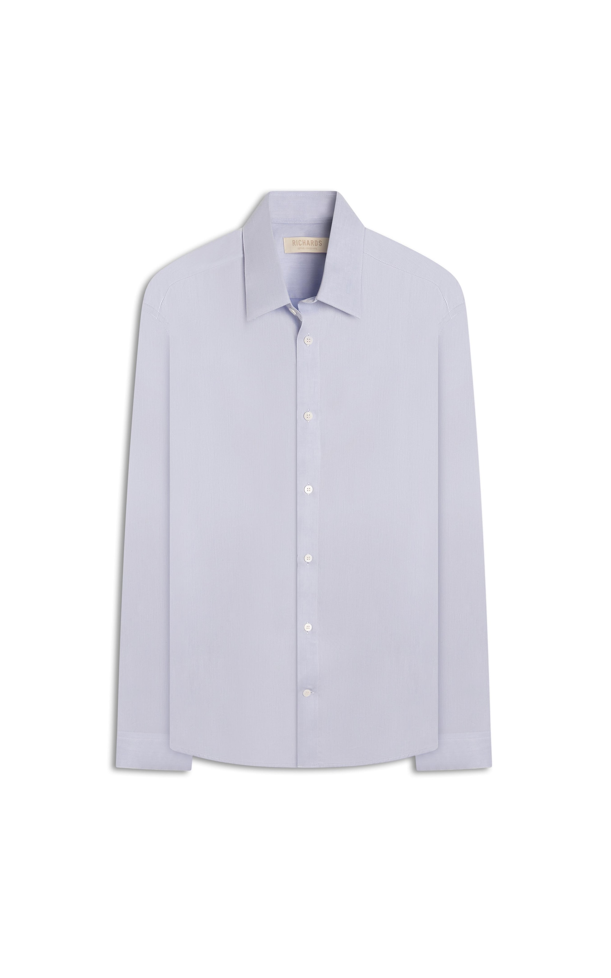 Camisa Twill Ml Azul Medio