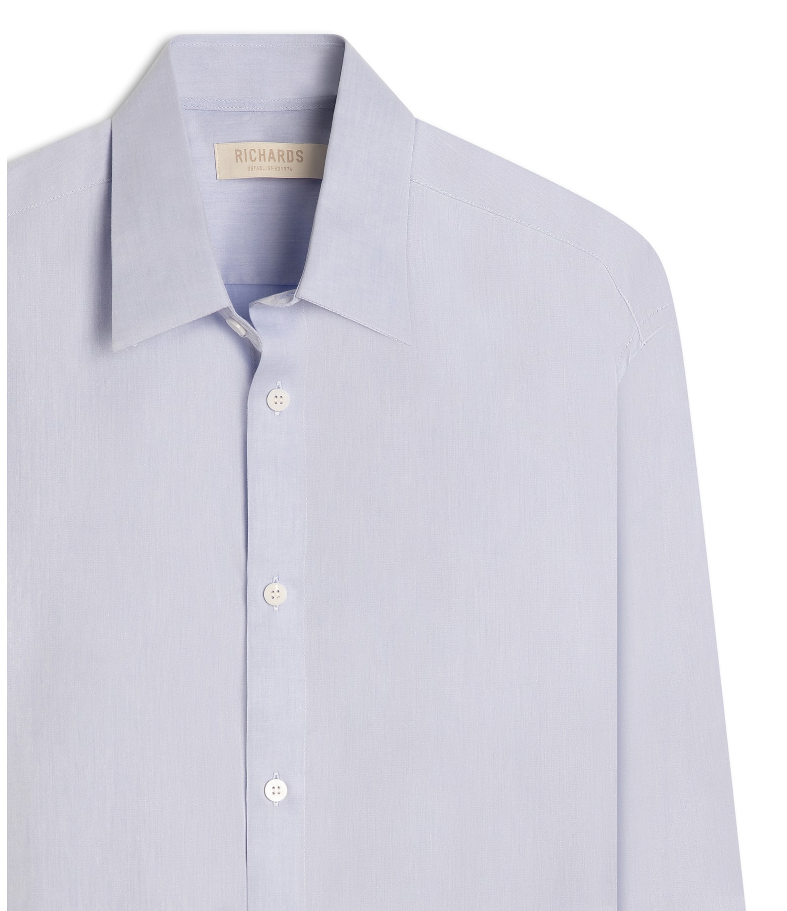 Camisa Twill Ml Azul Medio