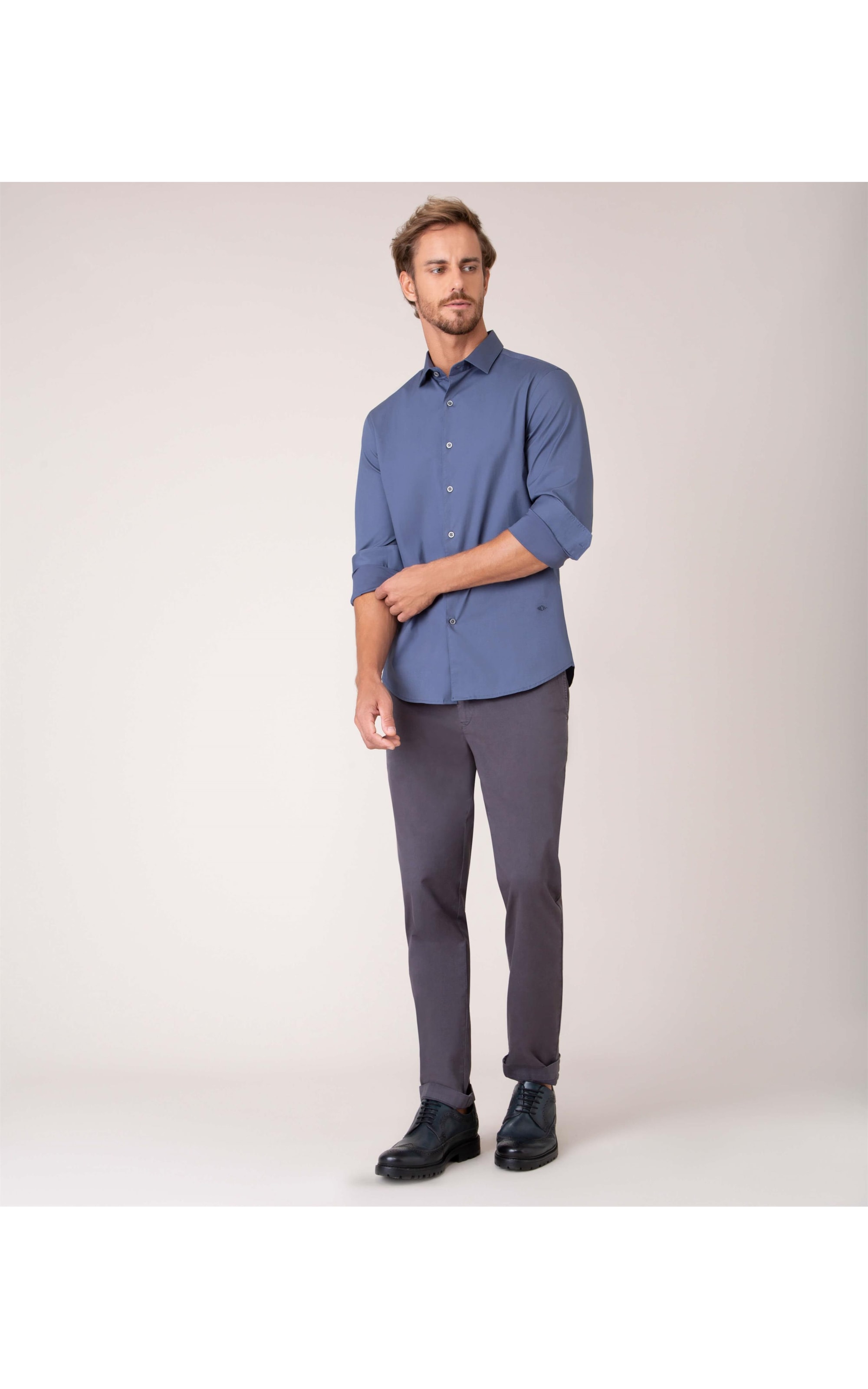 Camisa Urban Stretch Ml Azul Marinho