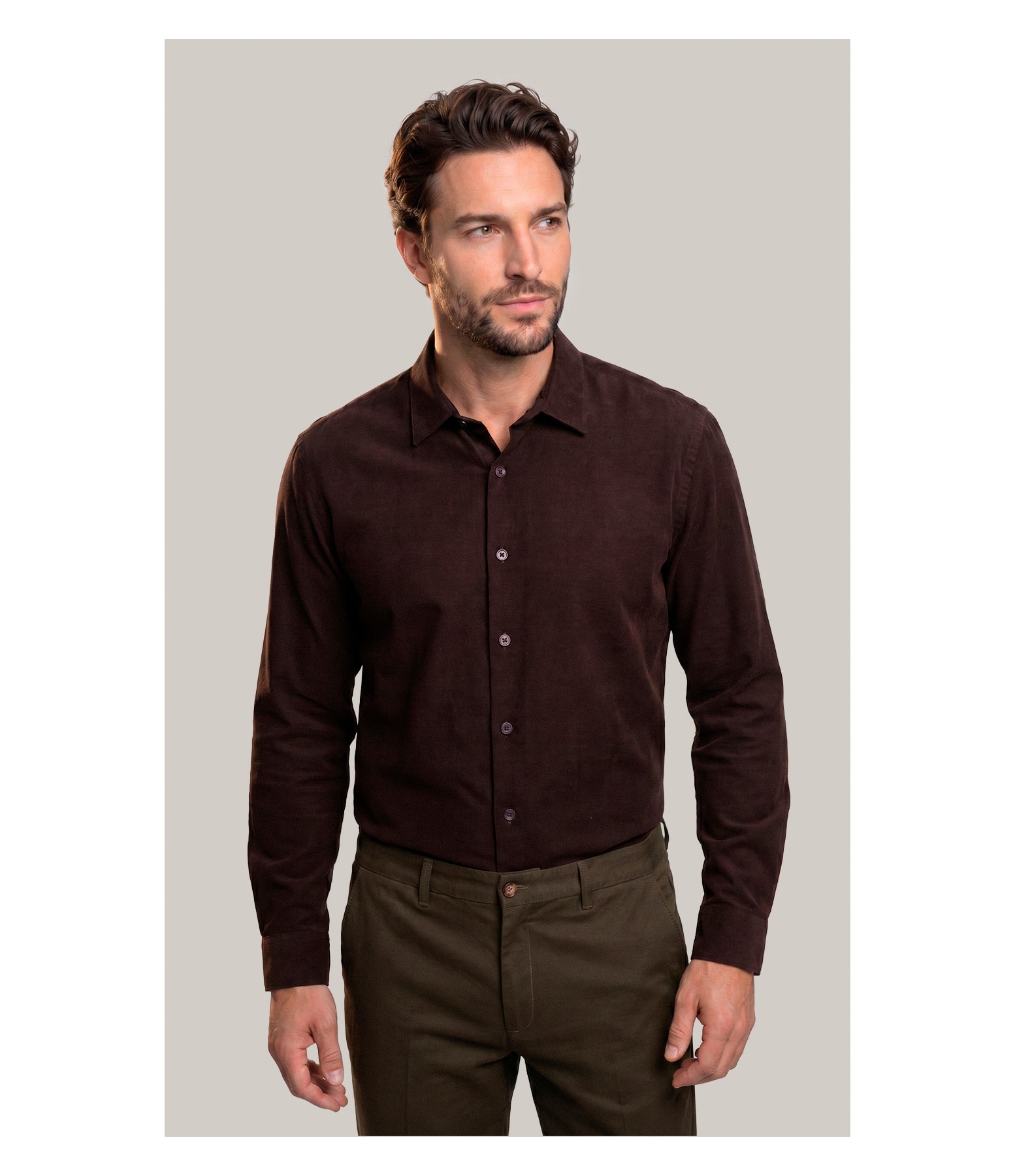 Camisa Veludo Classic Dark Brown