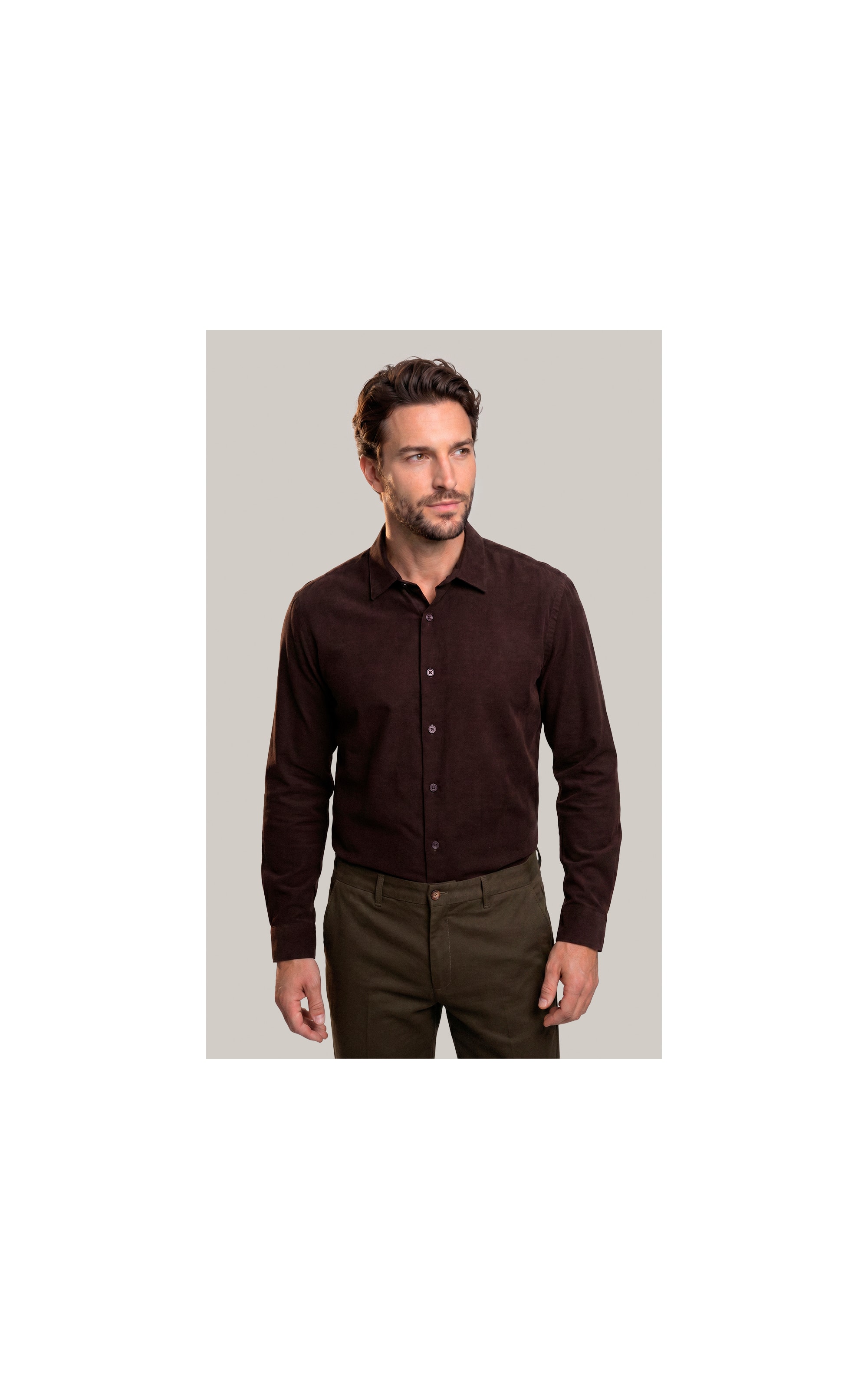 Camisa Veludo Classic Dark Brown
