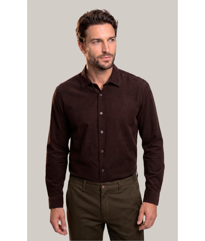 Camisa Veludo Classic Dark Brown