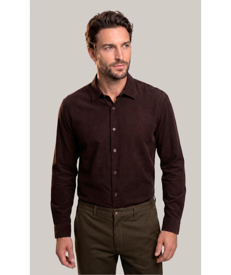 Camisa Veludo Classic Dark Brown