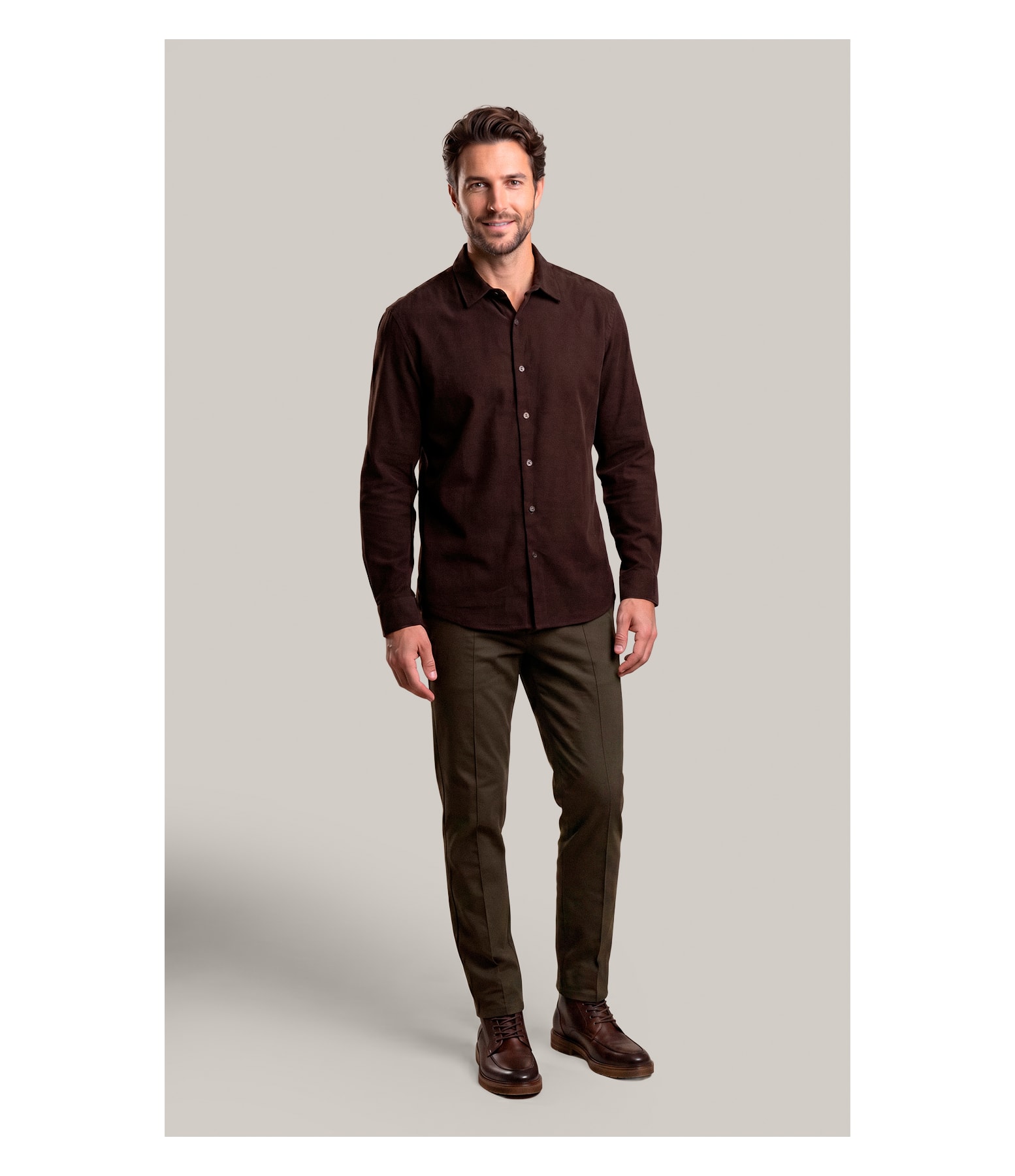 Camisa Veludo Classic Dark Brown