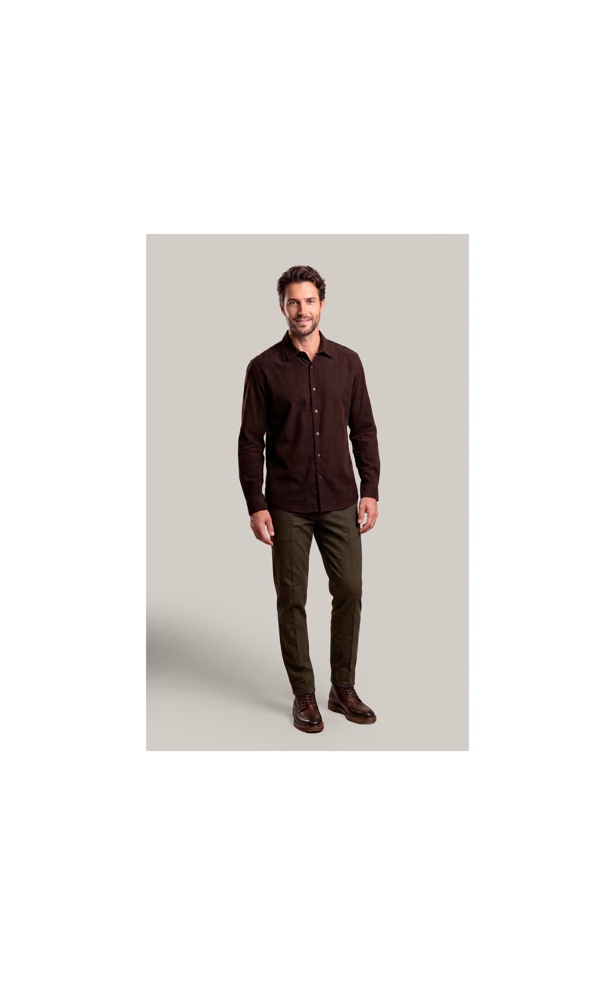 Camisa Veludo Classic Dark Brown