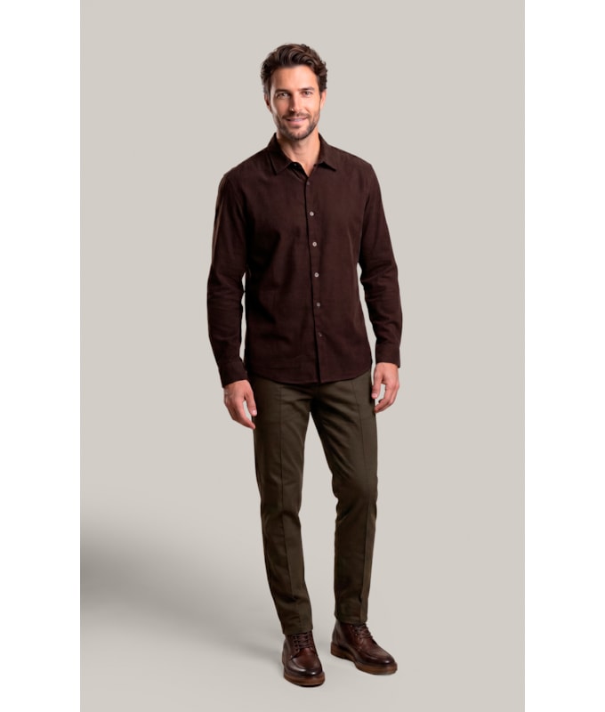 Camisa Veludo Classic Dark Brown