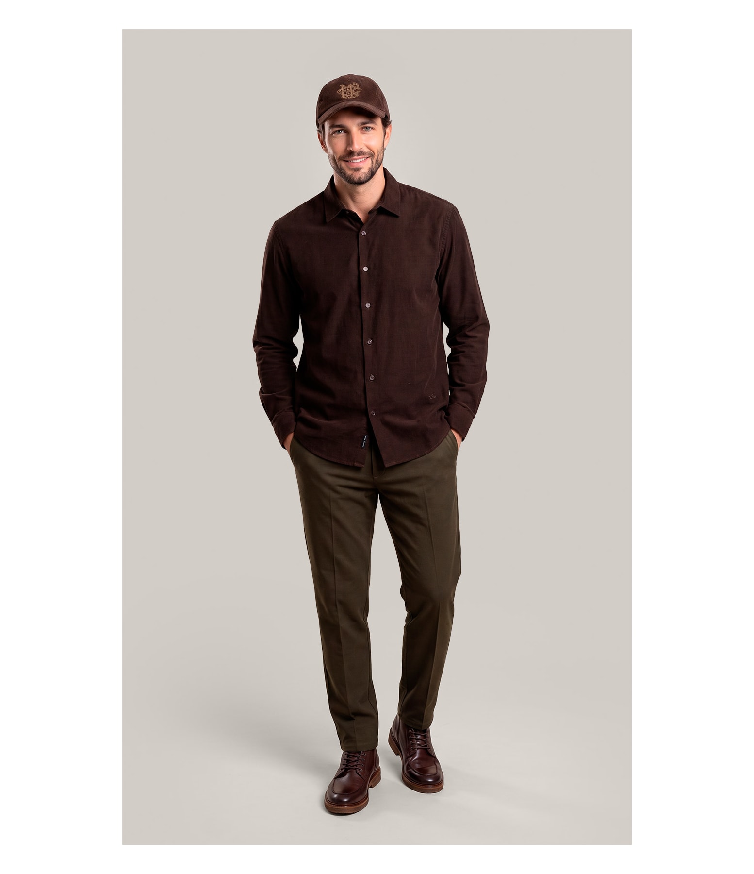 Camisa Veludo Classic Dark Brown