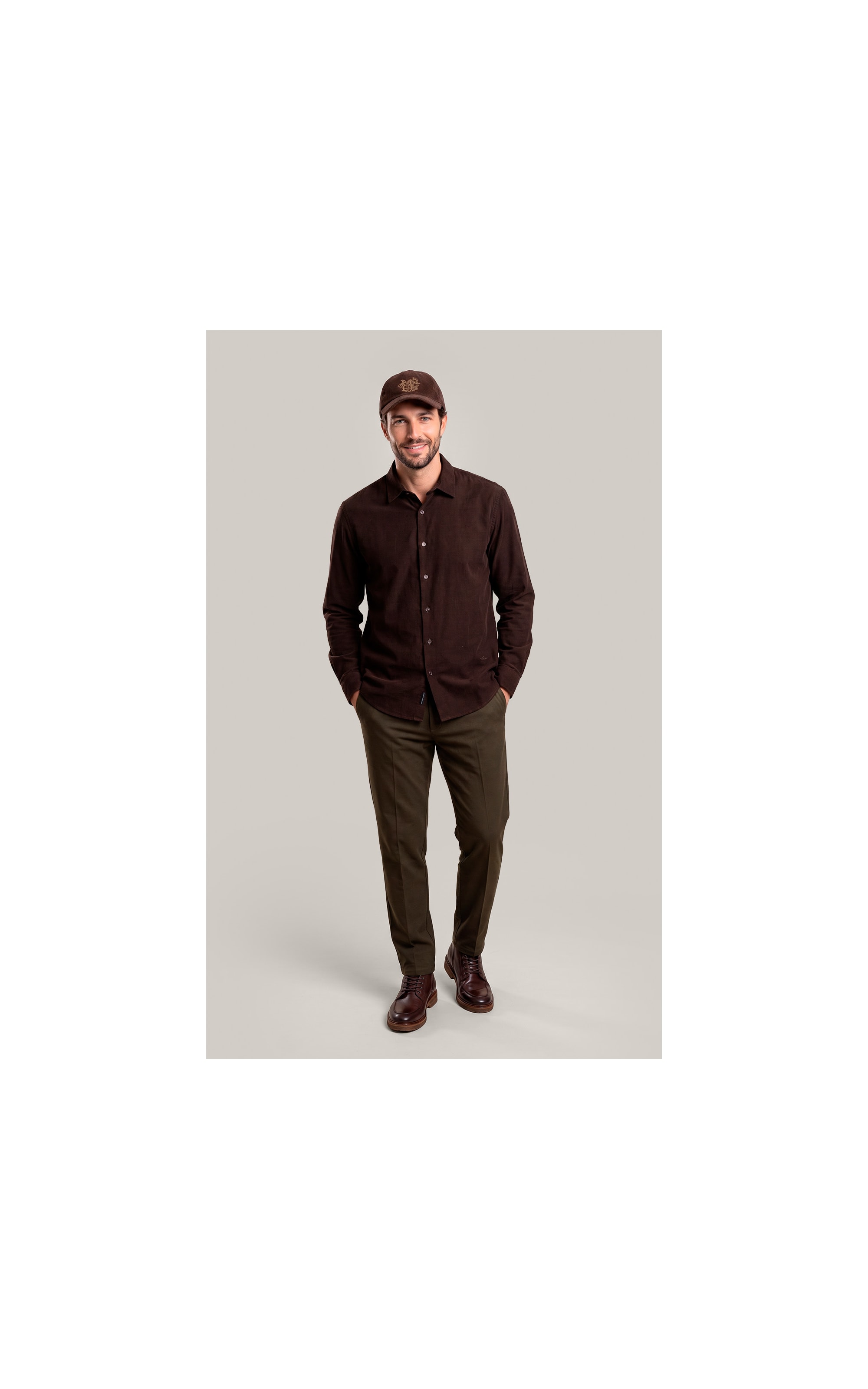Camisa Veludo Classic Dark Brown