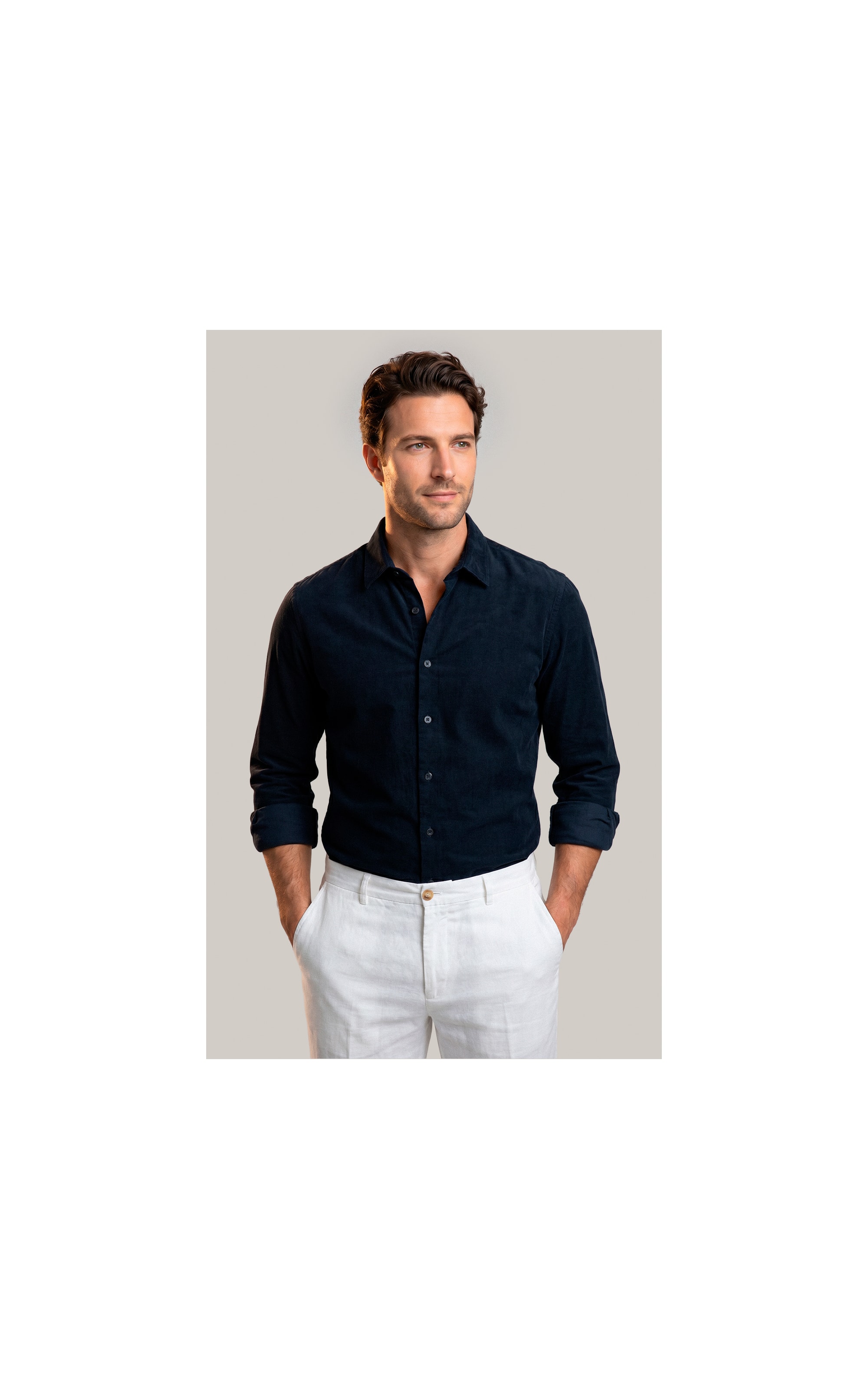 Camisa Veludo Classic Dark Navy