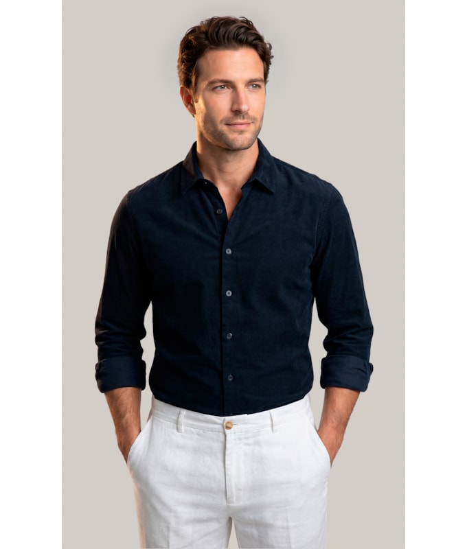 Camisa Veludo Classic Dark Navy