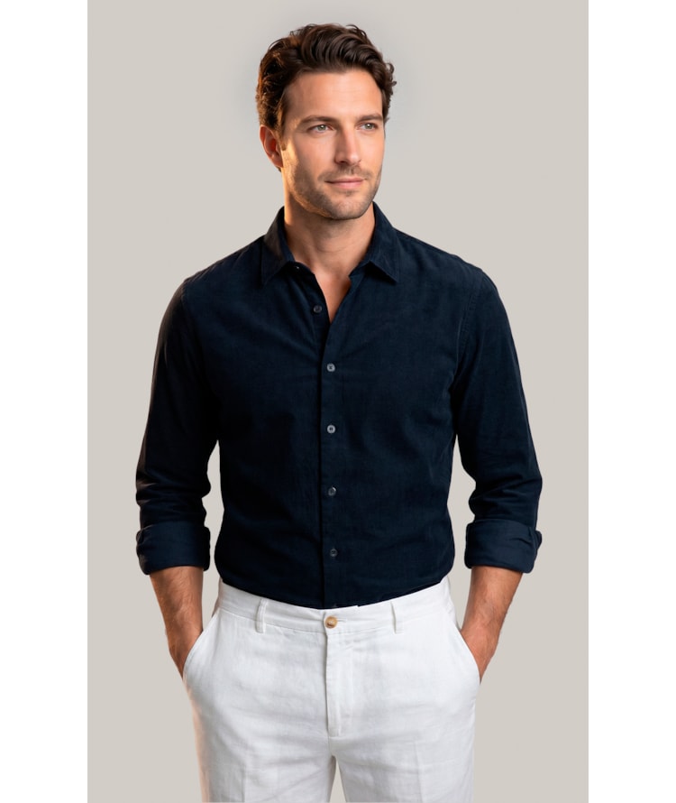 Camisa Veludo Classic Dark Navy