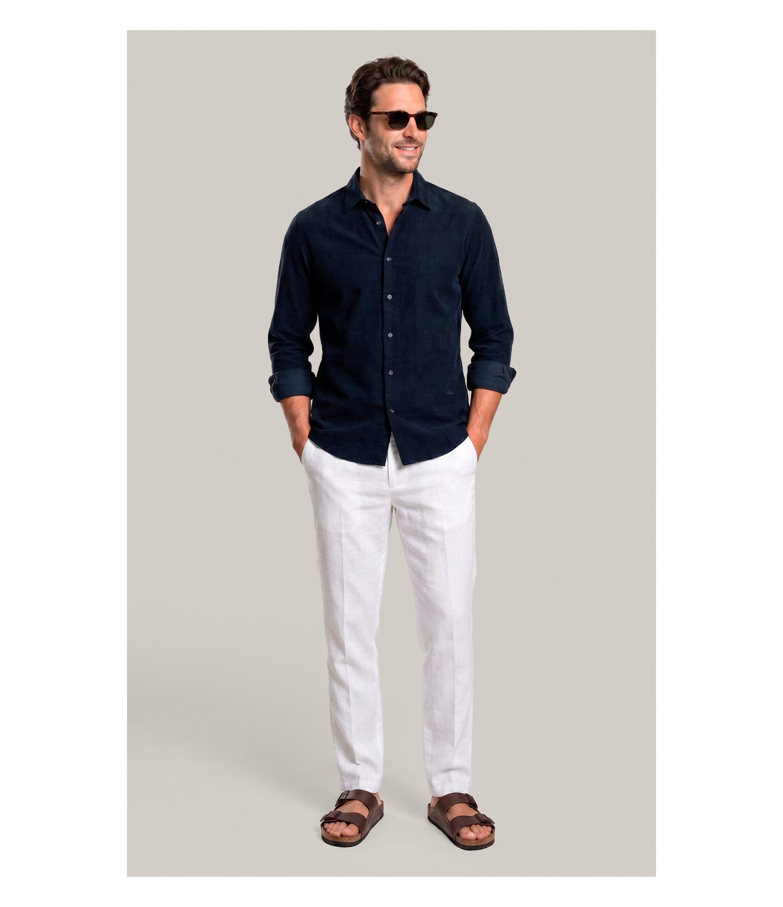 Camisa Veludo Classic Dark Navy