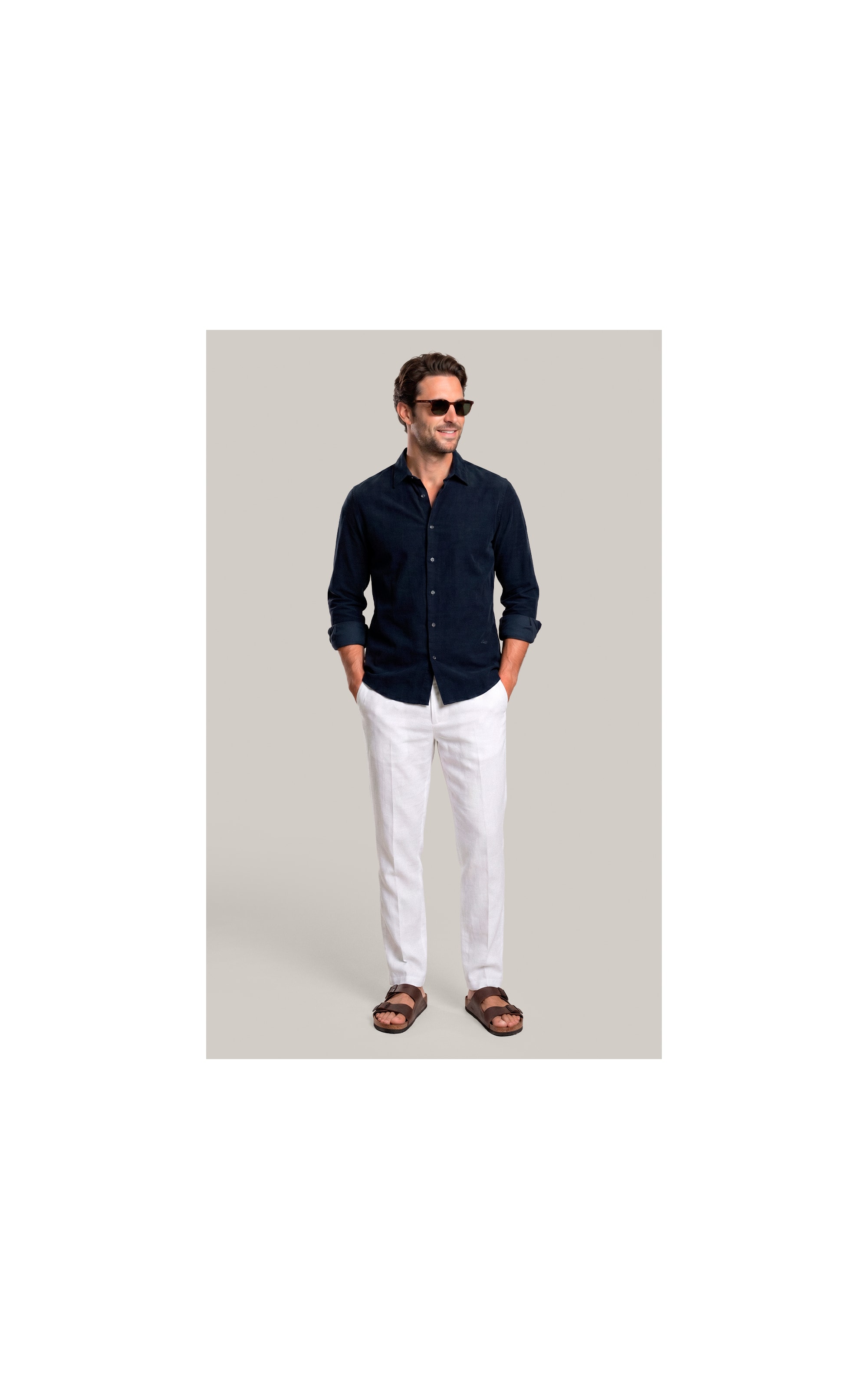 Camisa Veludo Classic Dark Navy