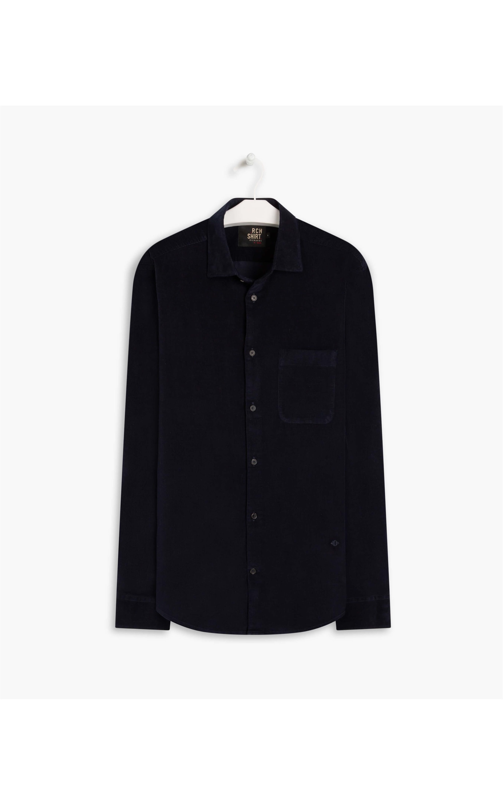 Camisa Veludo Cotele Lisa  Ml Marinho