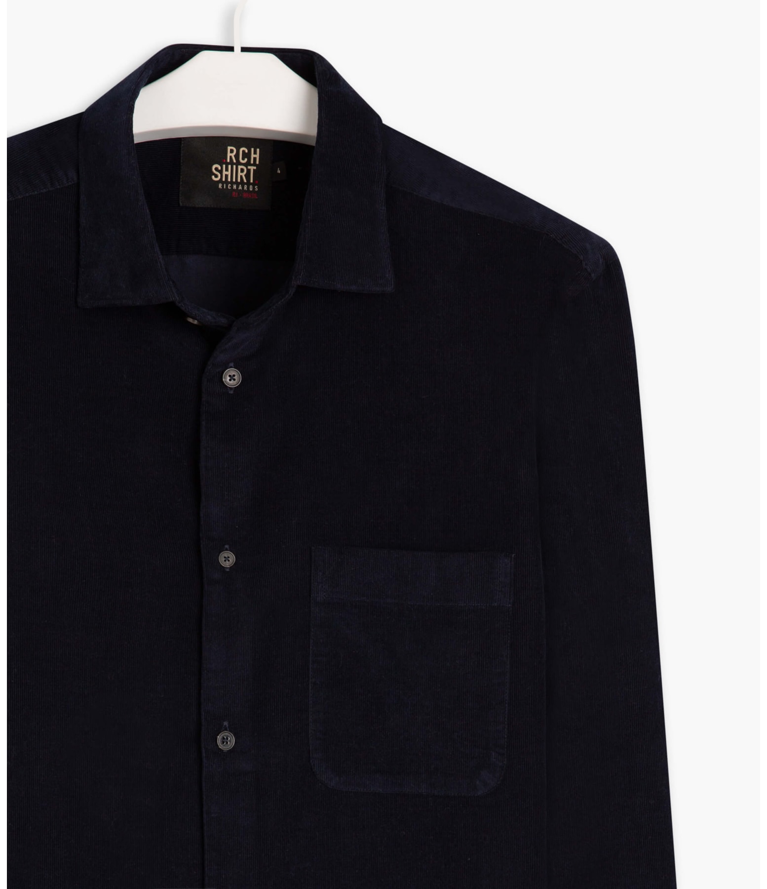 Camisa Veludo Cotele Lisa  Ml Marinho