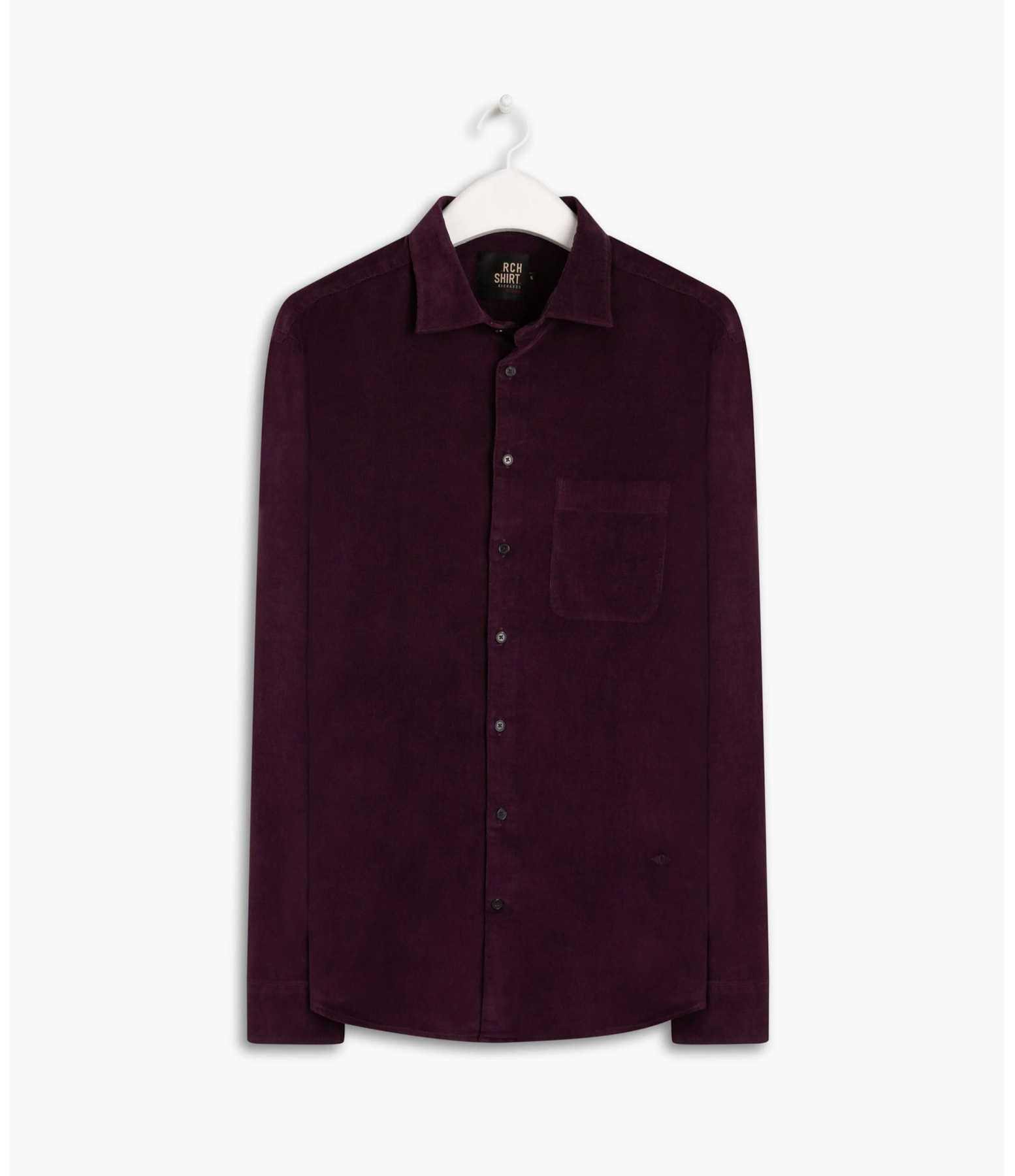 Camisa Veludo Cotele Lisa  Ml Roxo