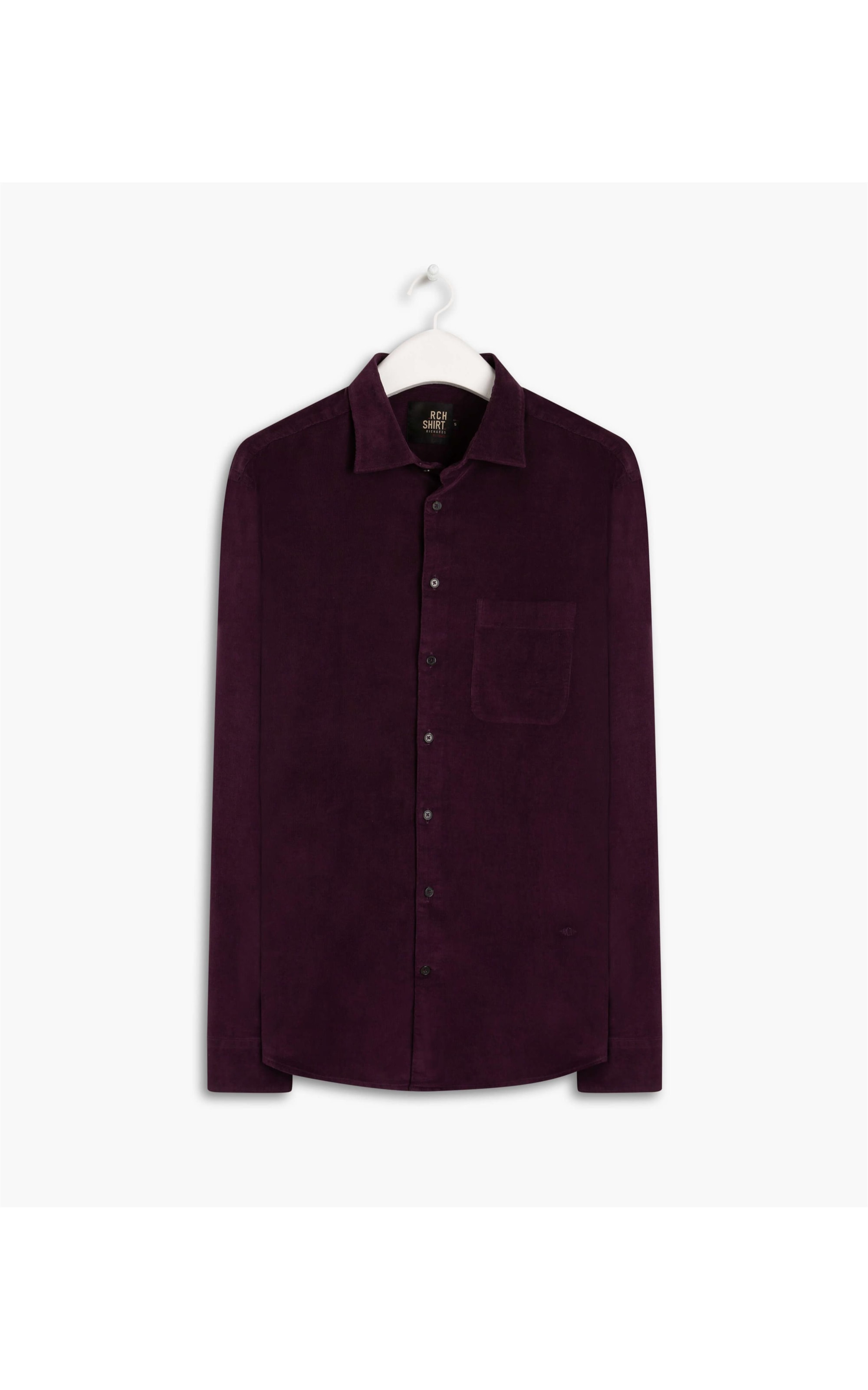 Camisa Veludo Cotele Lisa  Ml Roxo