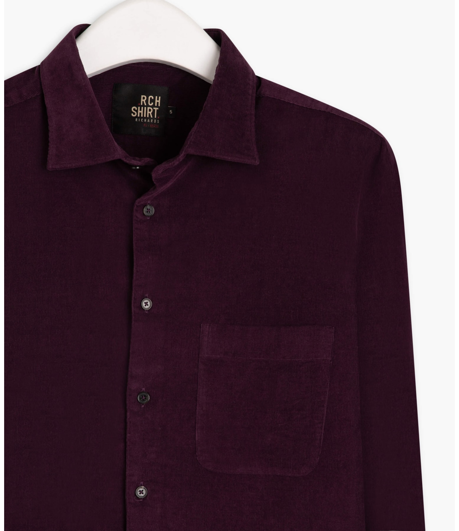 Camisa Veludo Cotele Lisa  Ml Roxo