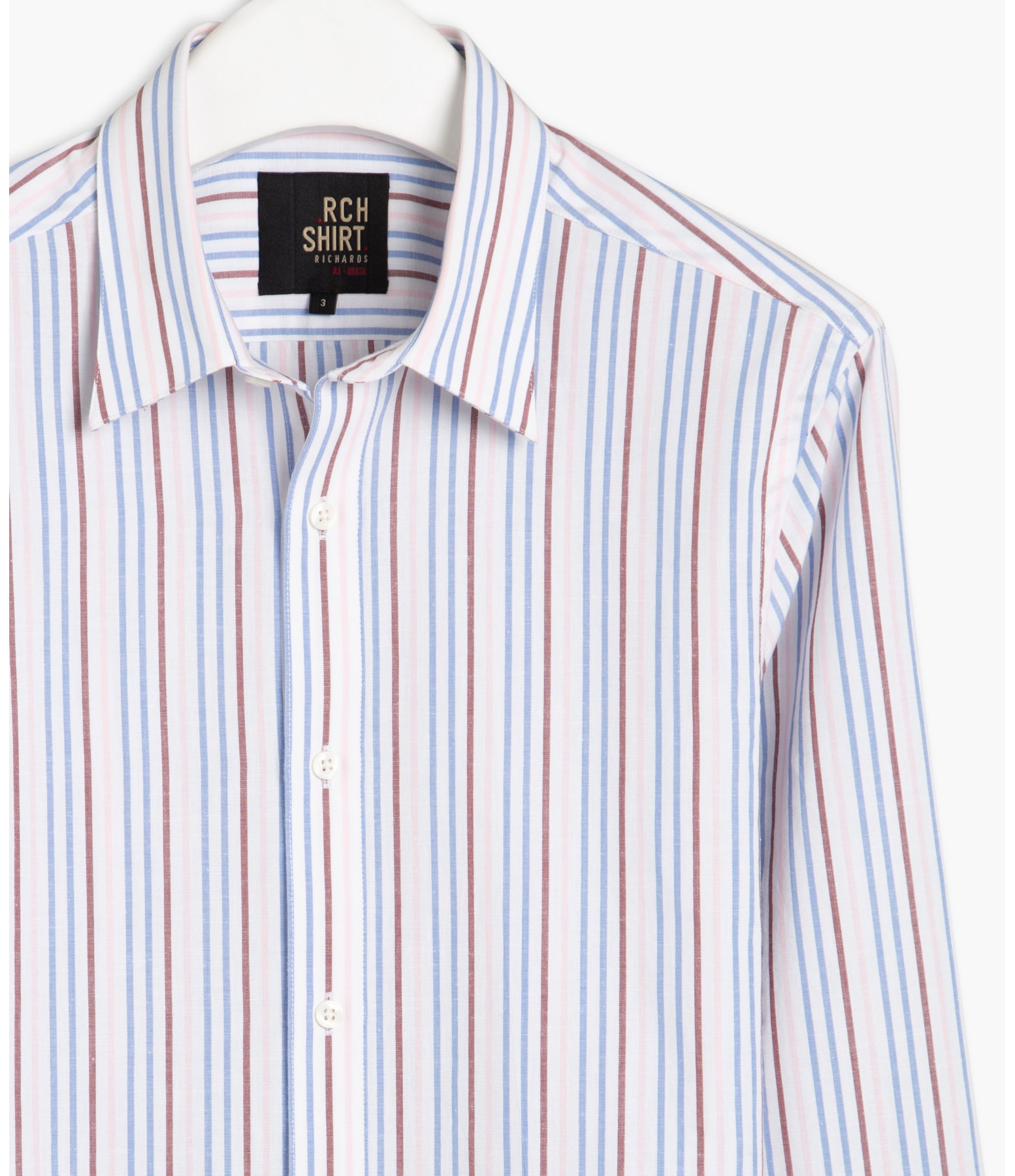 Camisa Ventura Listrada Ml Azul