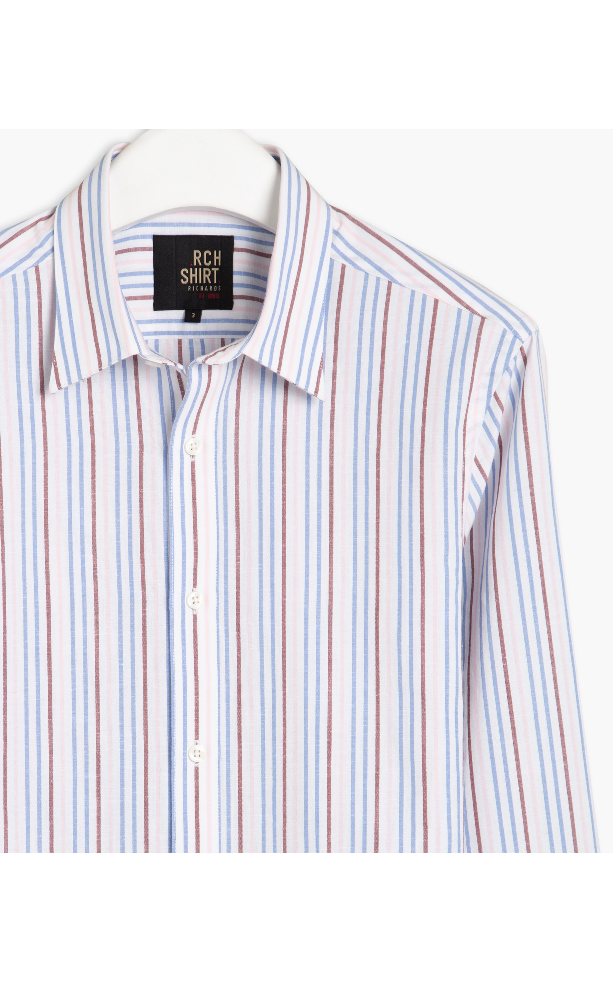 Camisa Ventura Listrada Ml Azul