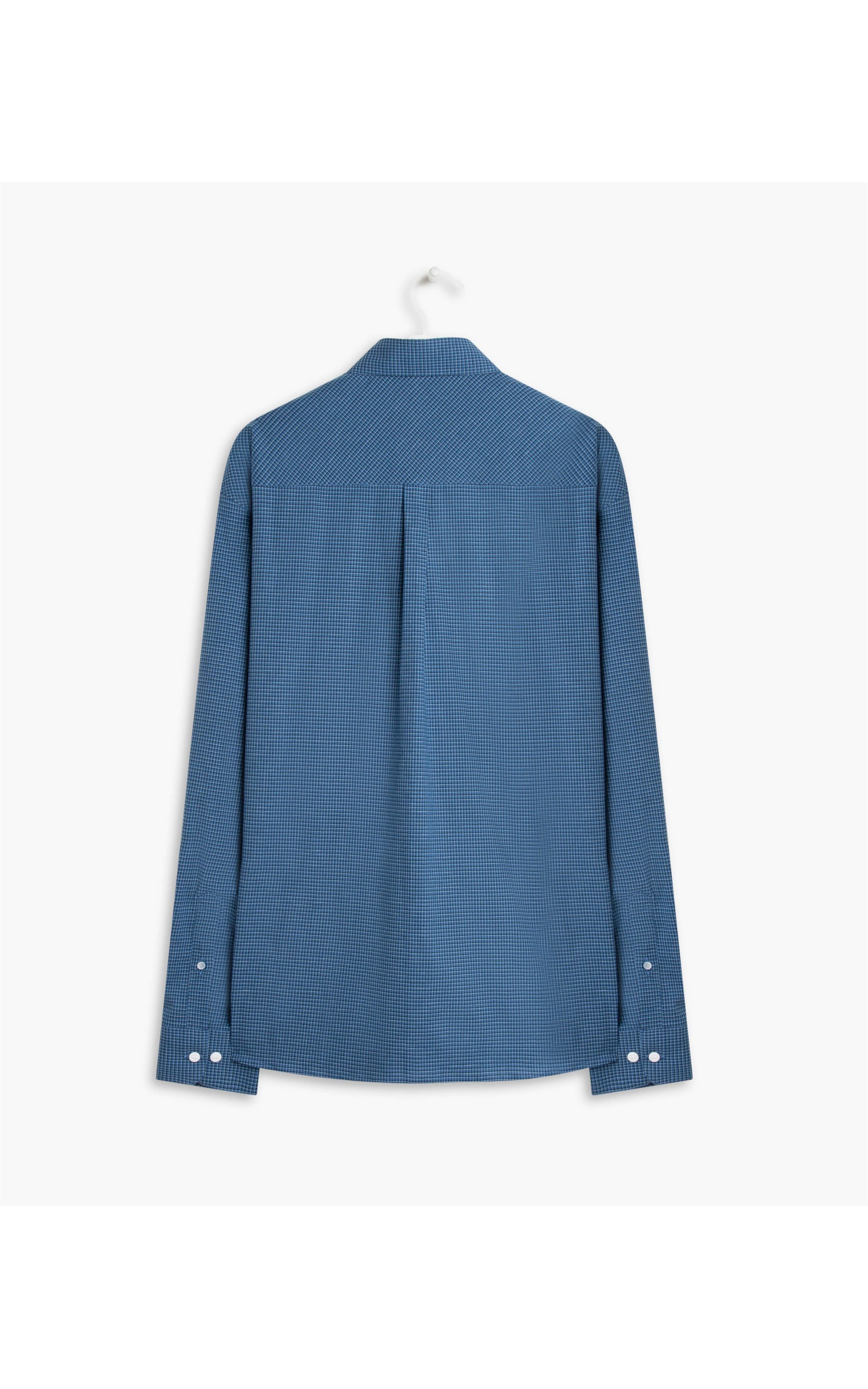 Camisa Vini Tricoline Xadrez Ml Azul Bic