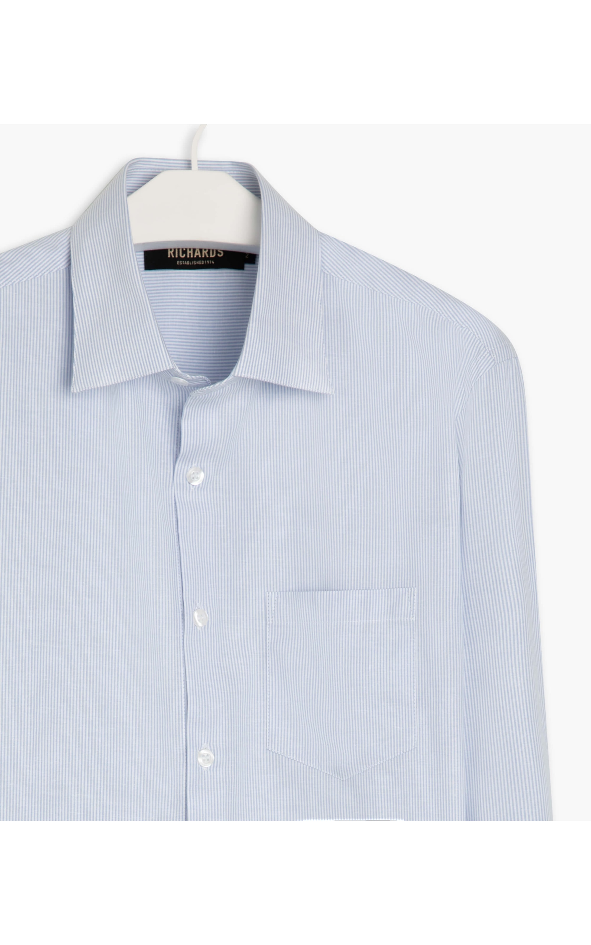 Camisa Vinícius Traveller Ft Listrado Ml Azul Claro