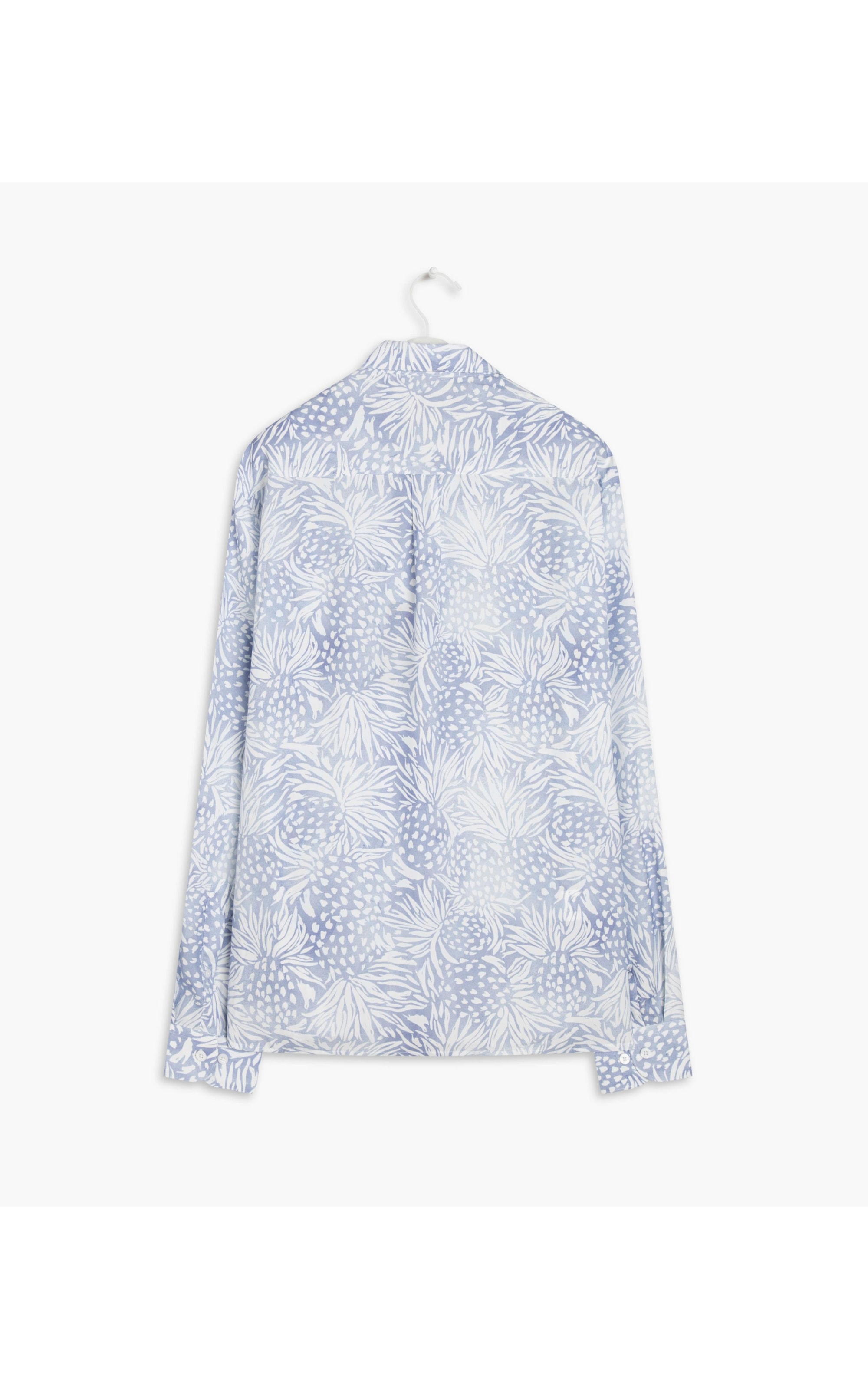 Camisa Viscose Abacaxi Ml Azul Bic